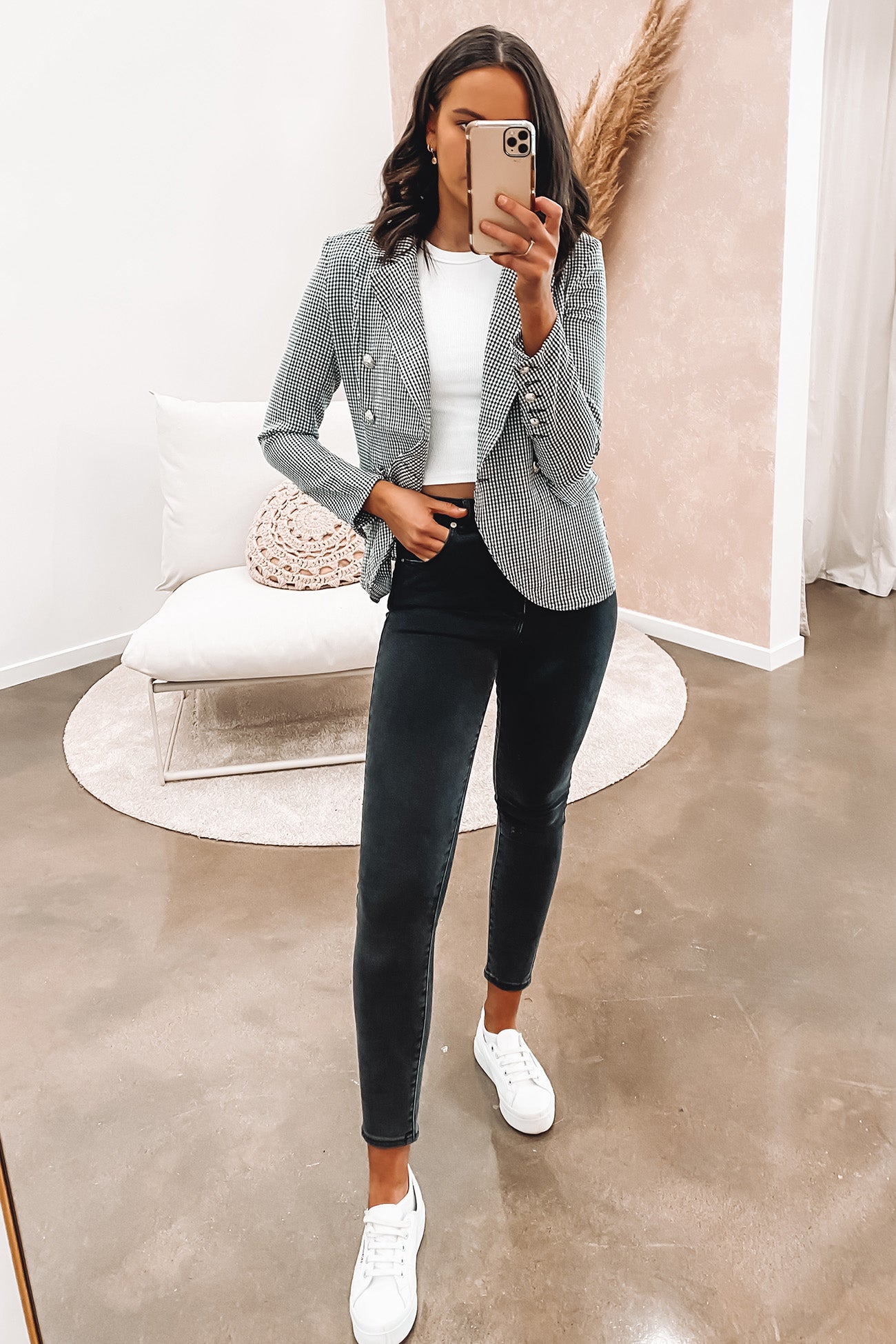 Hayden Blazer Black White Check