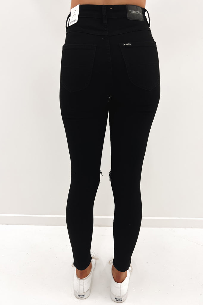 Hi Rider Jean Torn Black Jean Jail