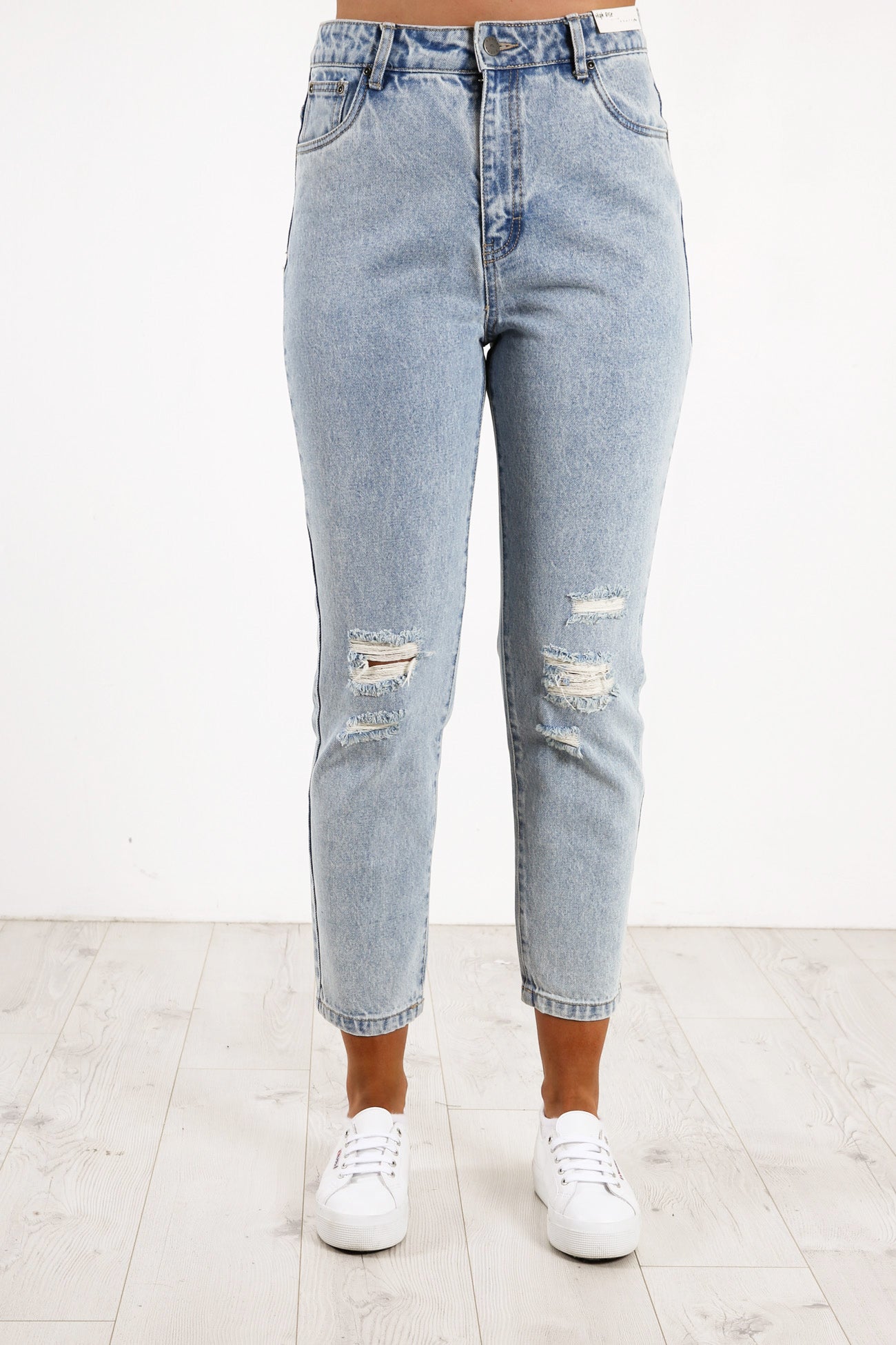 High Rise Straight Jean Sky Blue