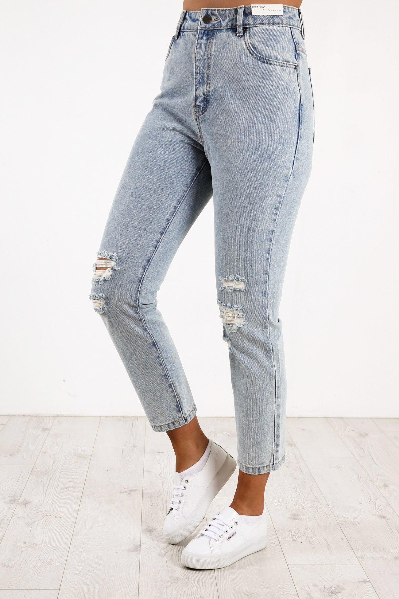 High Rise Straight Jean Sky Blue