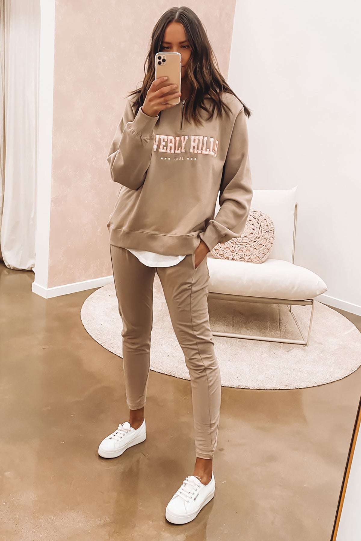 Tan jogger on sale