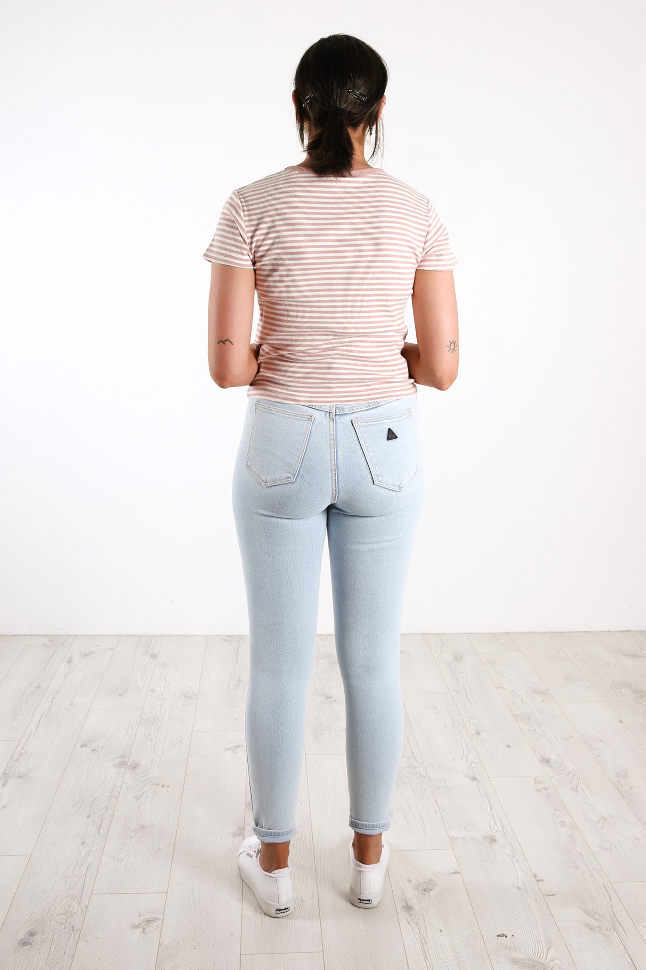 Hyde Stripe Rib Tee Blush