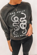 Ying Yang Sweatshirt Washed Black