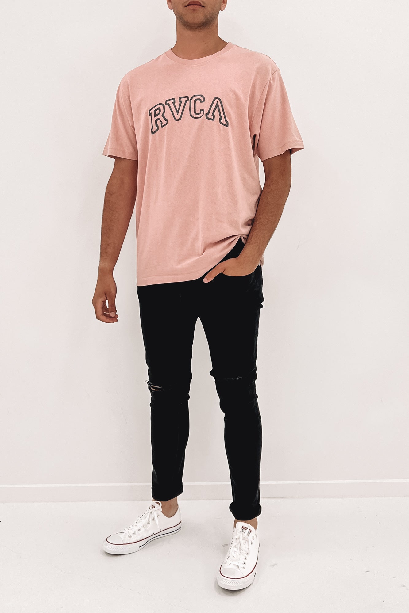 RVCA Teamster Short Sleeve Tee Pale Mauve