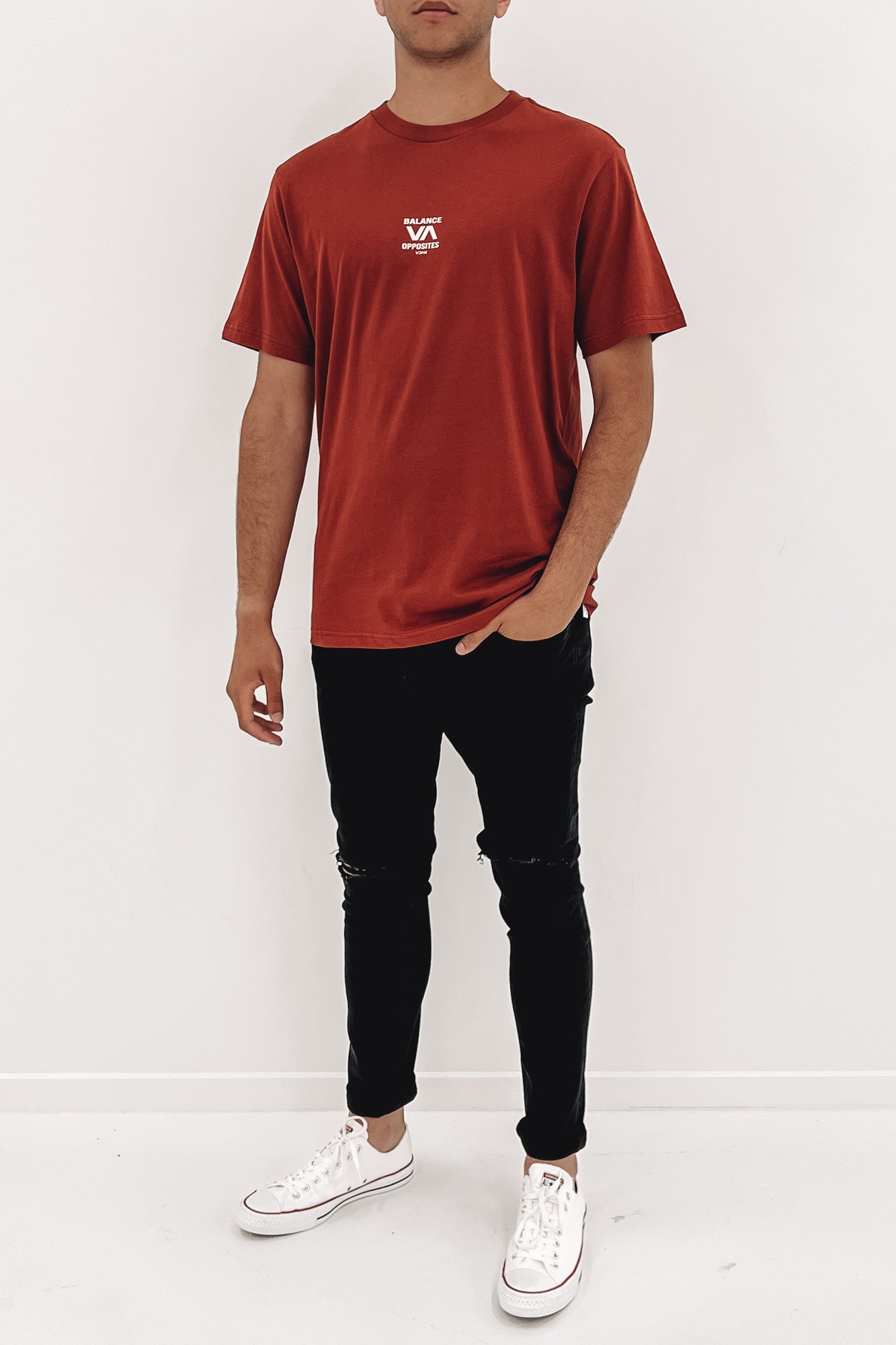 RVCA Trainer Short Sleeve Tee Rosewood