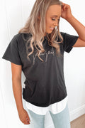 Fearless Tee Washed Black Leopard