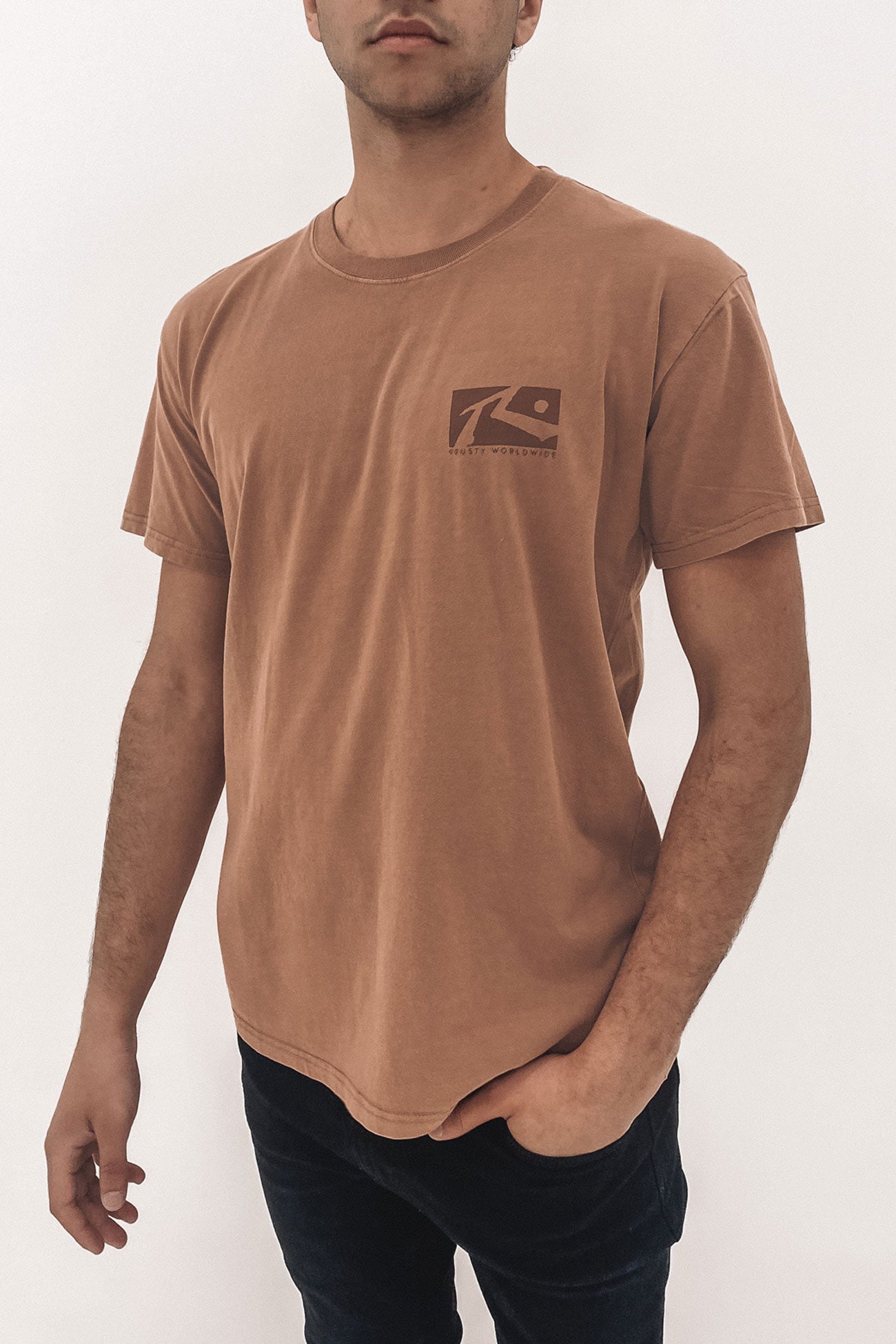 Washed In Short Sleeve Tee Beaver Brown