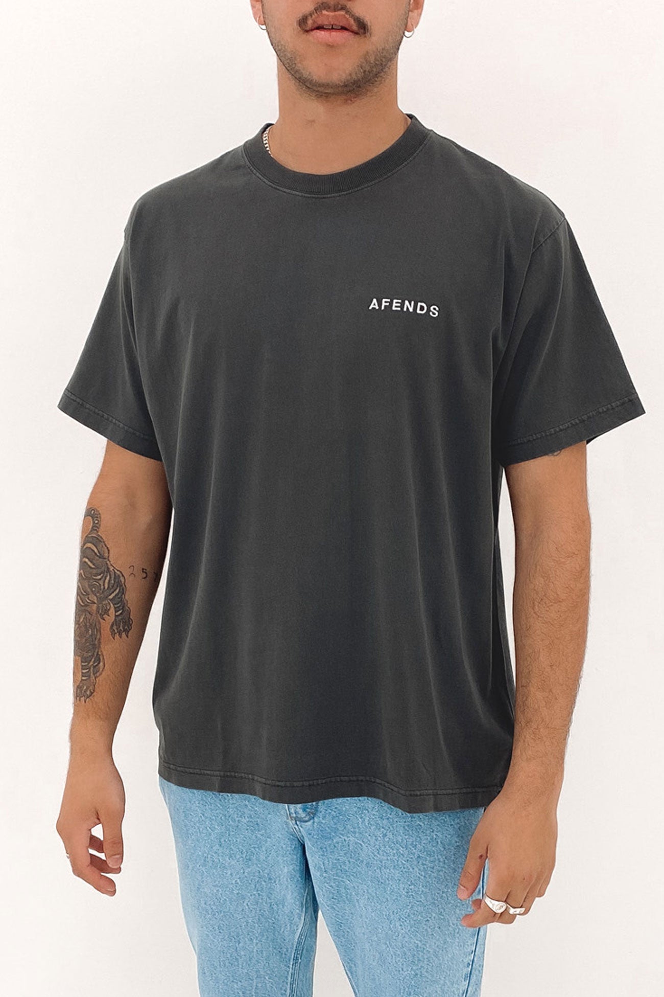 Icebergs Recycled Regular Fit Tee Stone Black