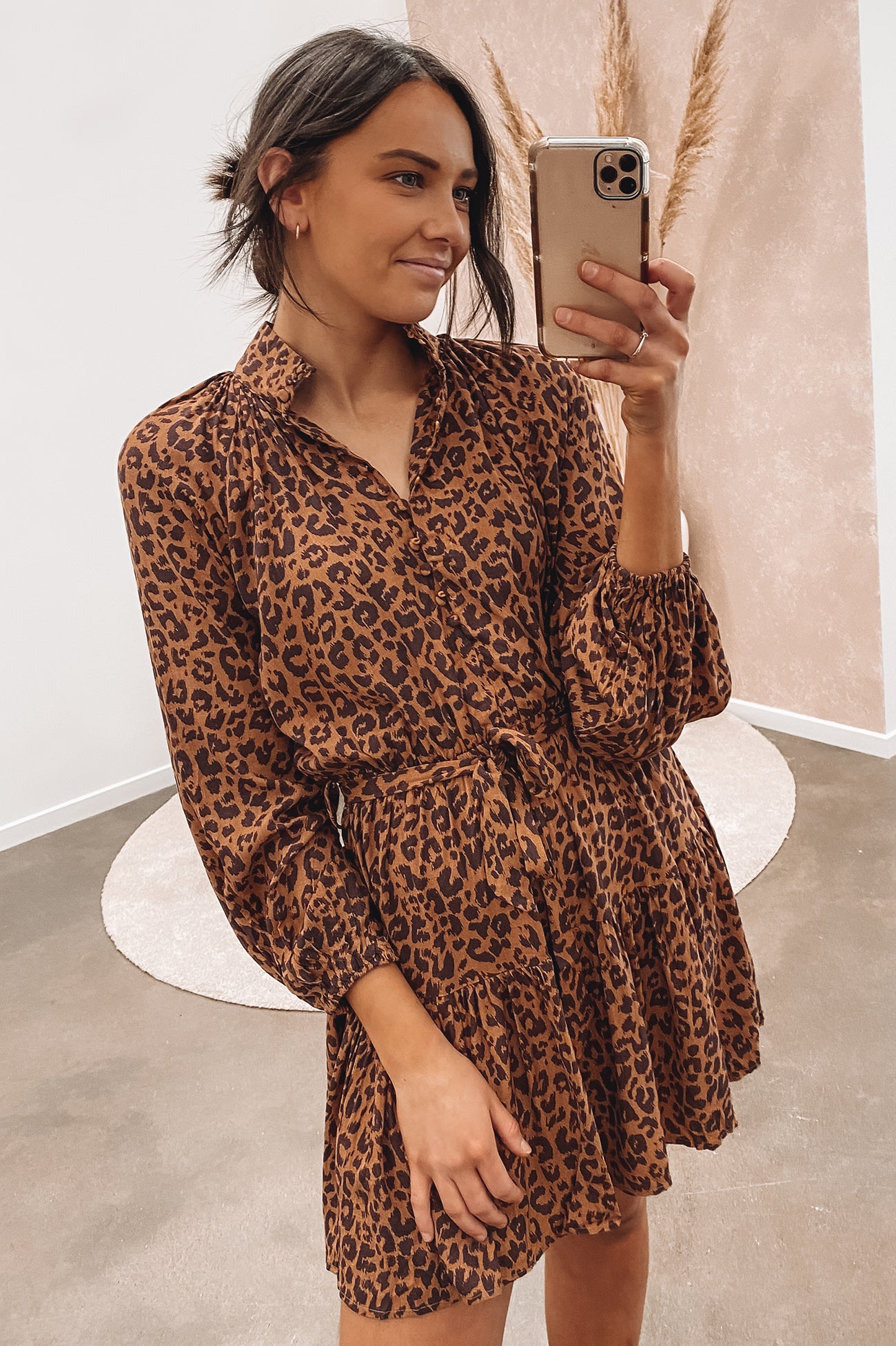 Isla Mini Dress Brown