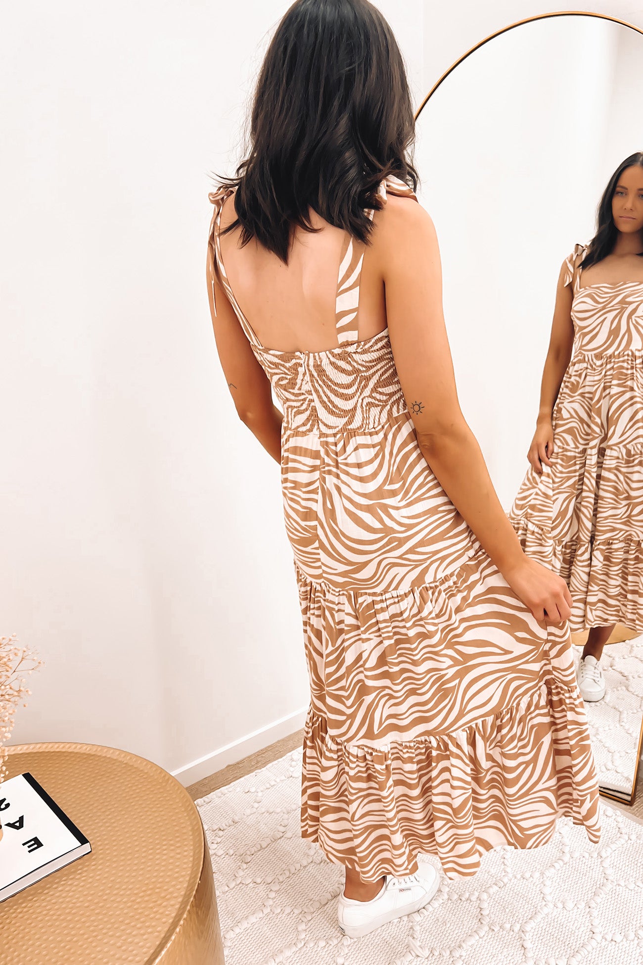 Jardi Midi Dress Brown