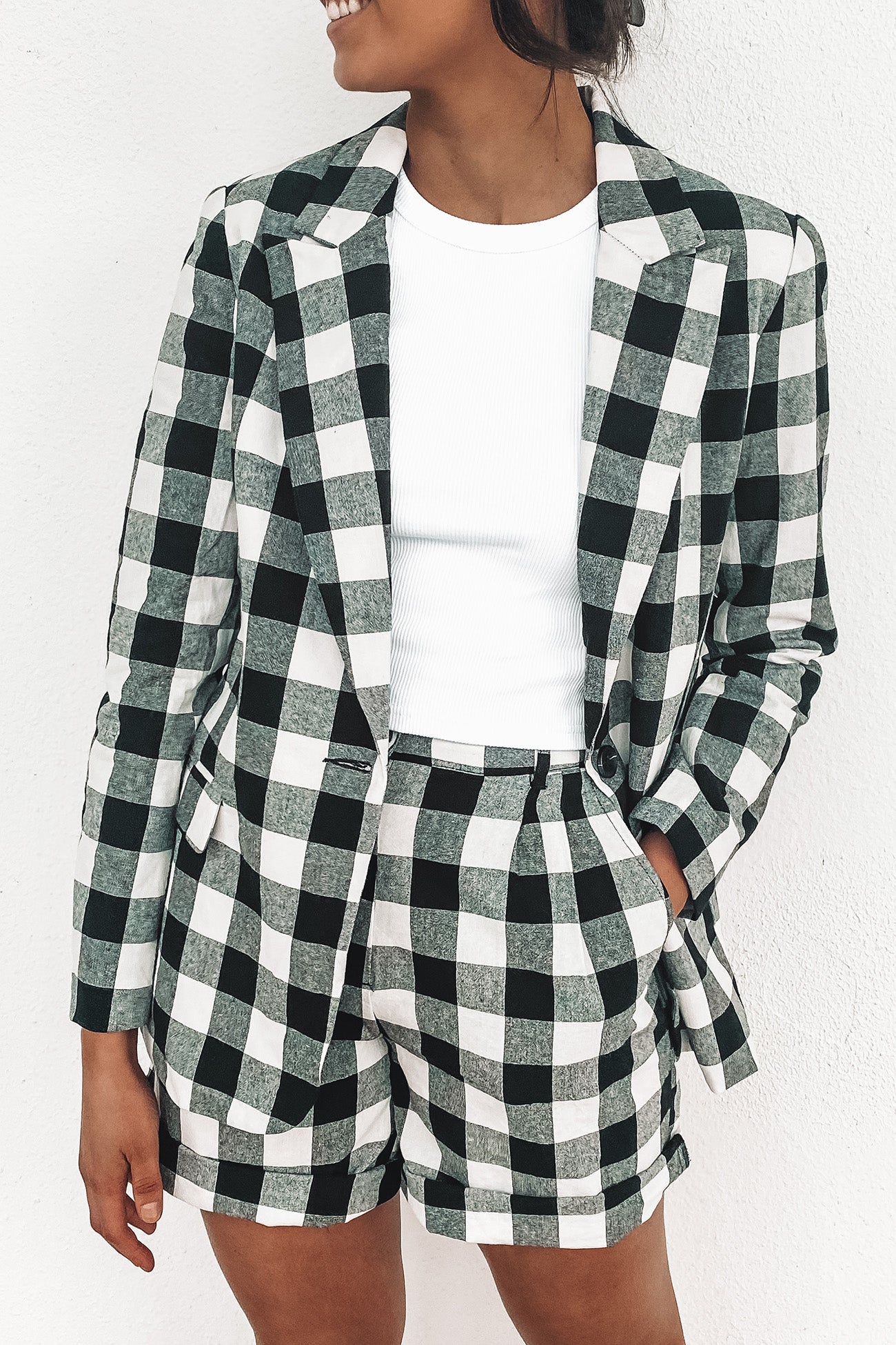 Jasper Check Blazer Black