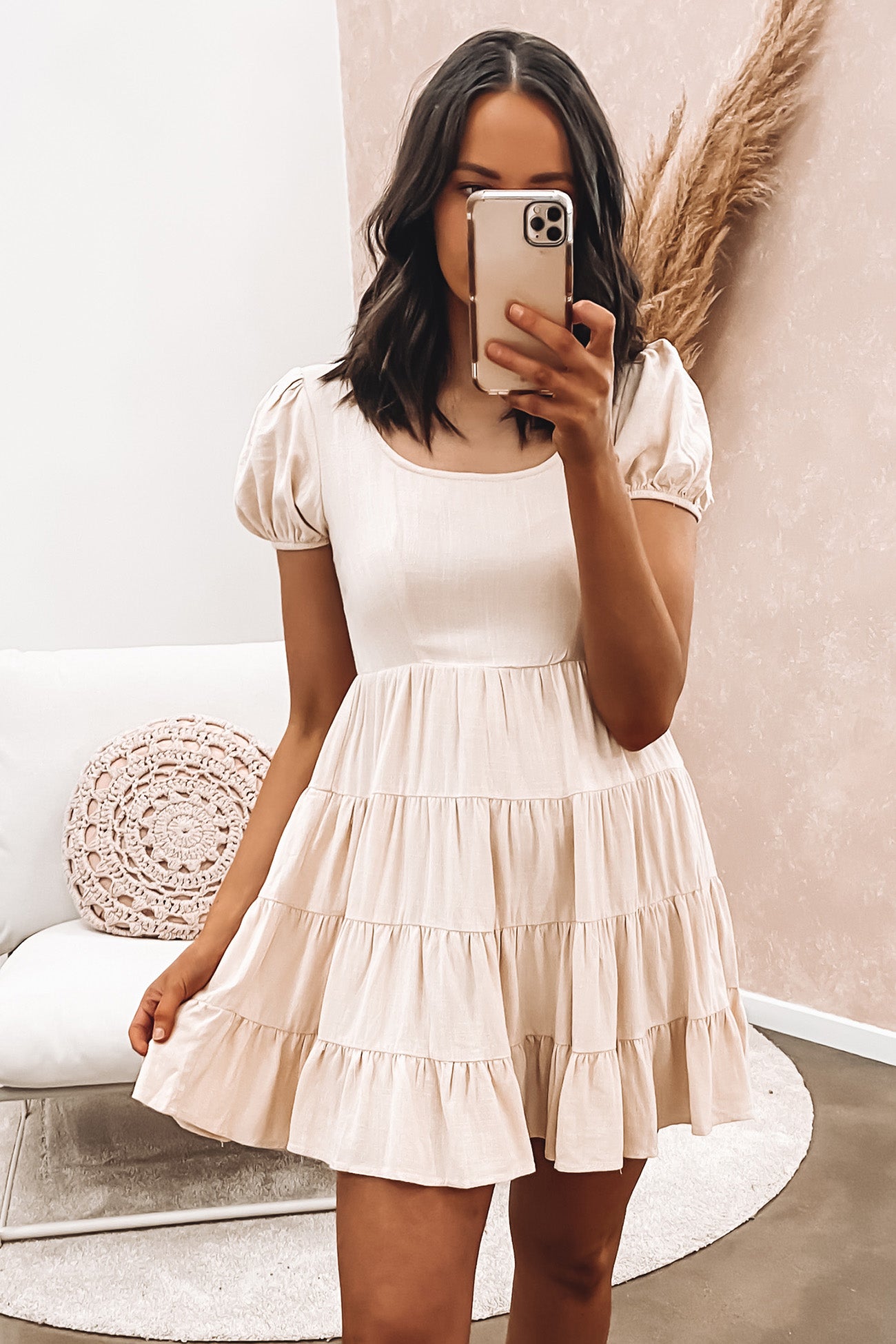 Jazmine Mini Dress Beige