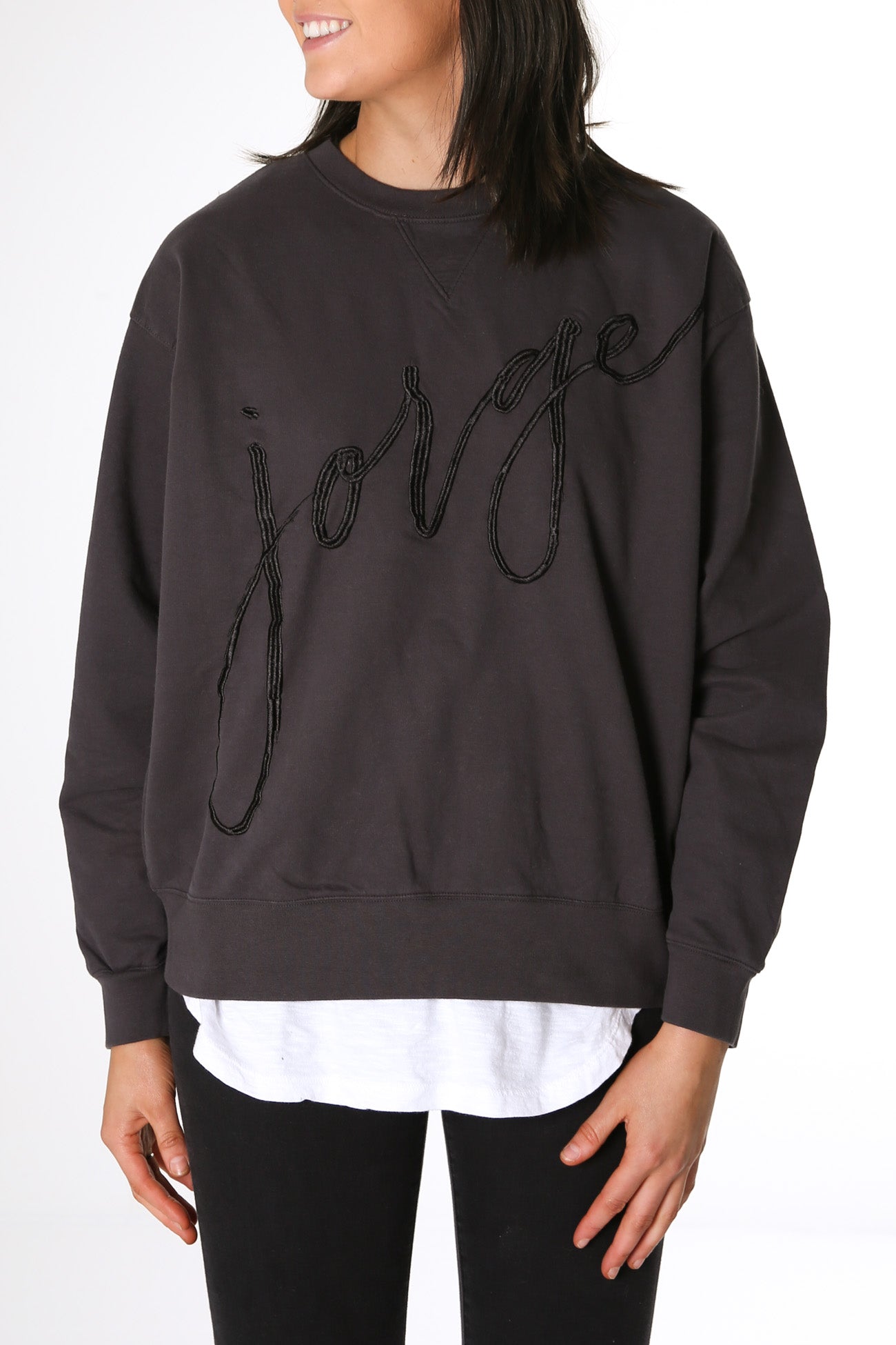 Jorge Embroidery Fleece Washed Black