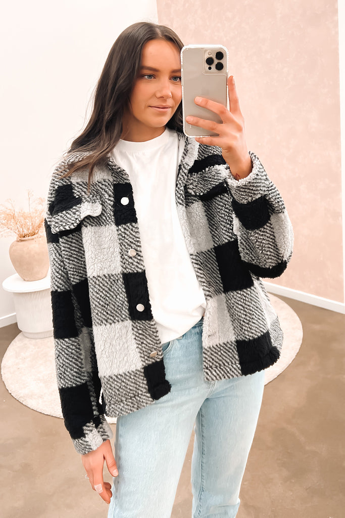 Josiah Cosy Jacket Black Charcoal Jean Jail