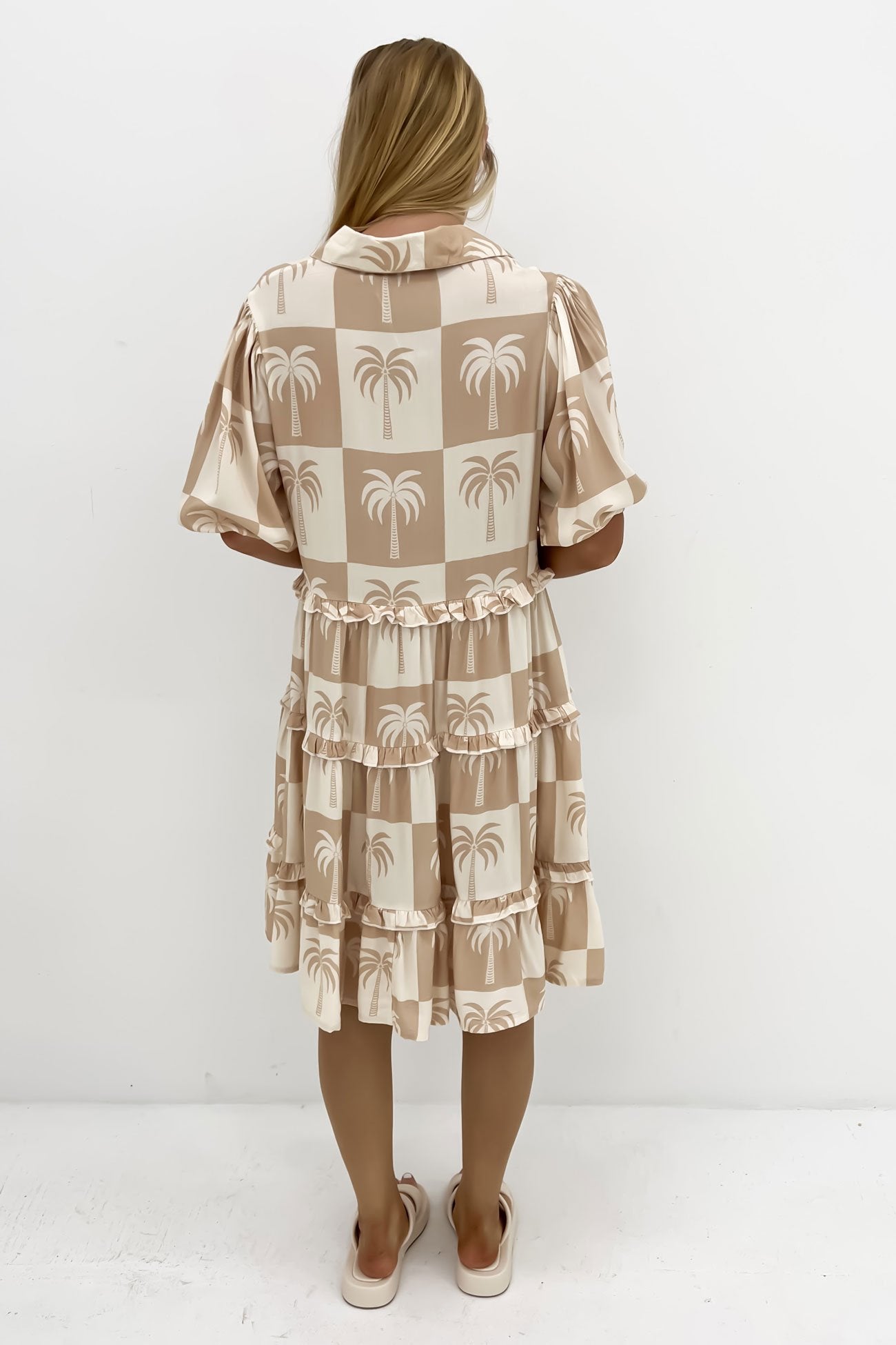 Kehlani Mini Dress Latte Palm