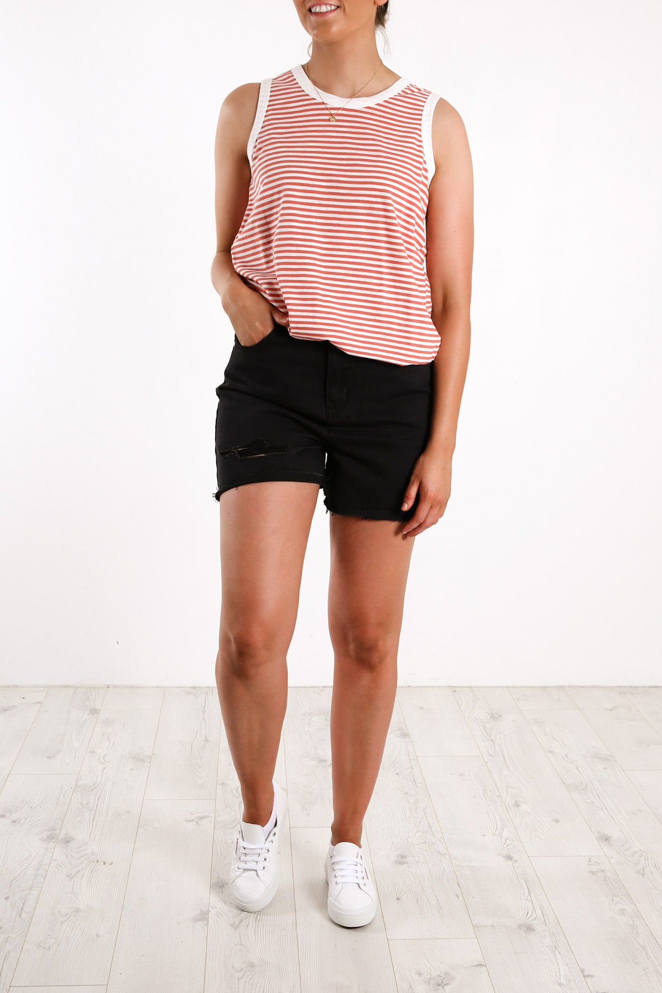 Keira Tank Tangello Stripe