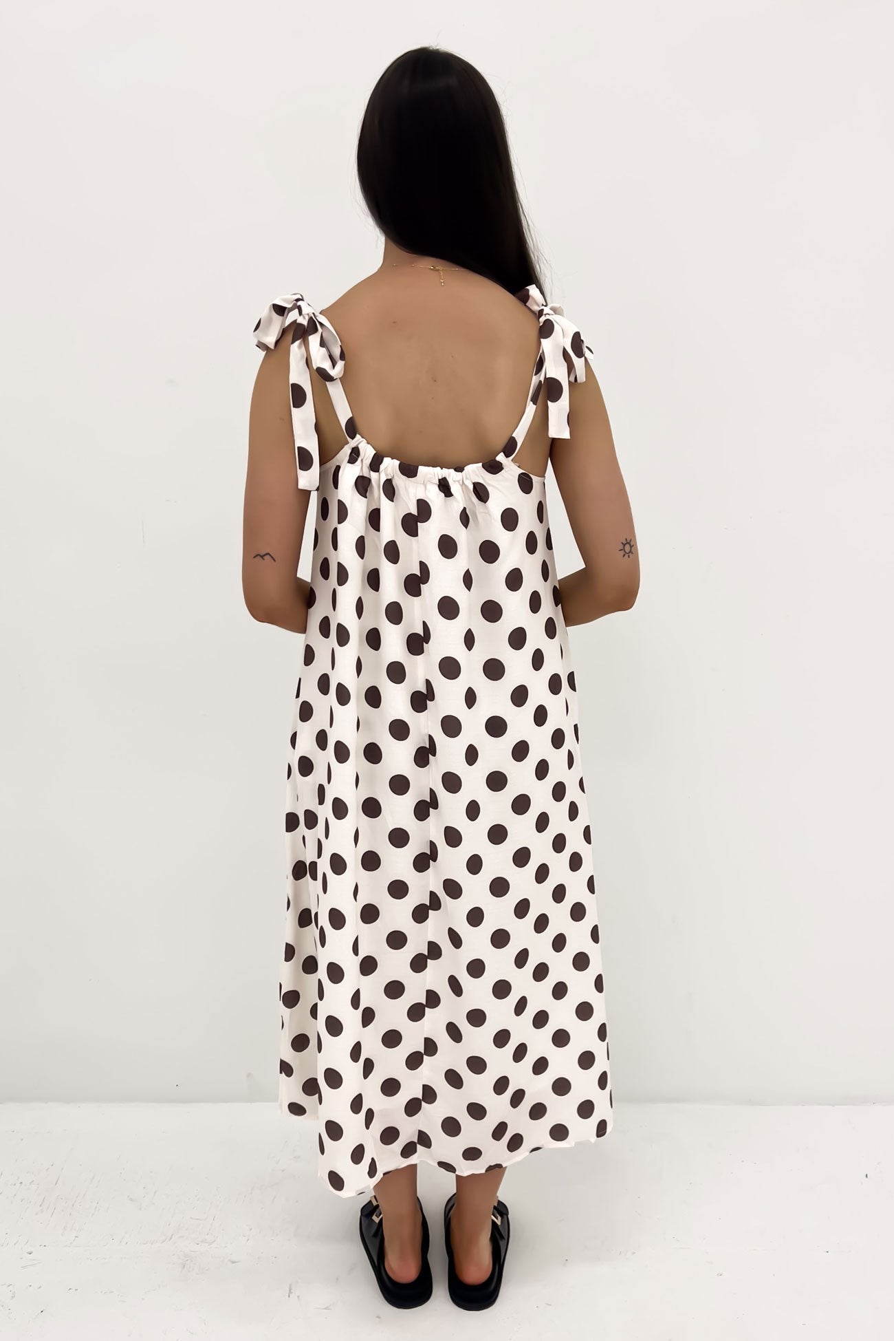 Khai Midi Dress Brown Polkadot