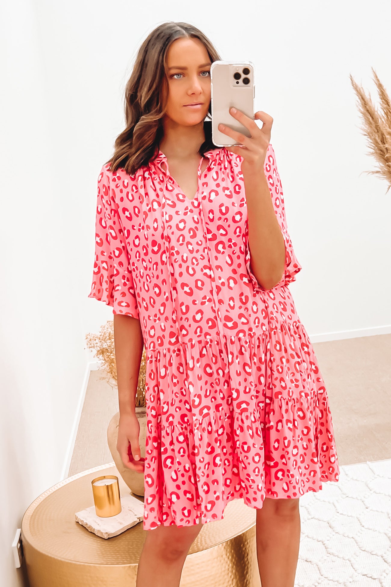 Lexie Mini Dress Pink Leopard