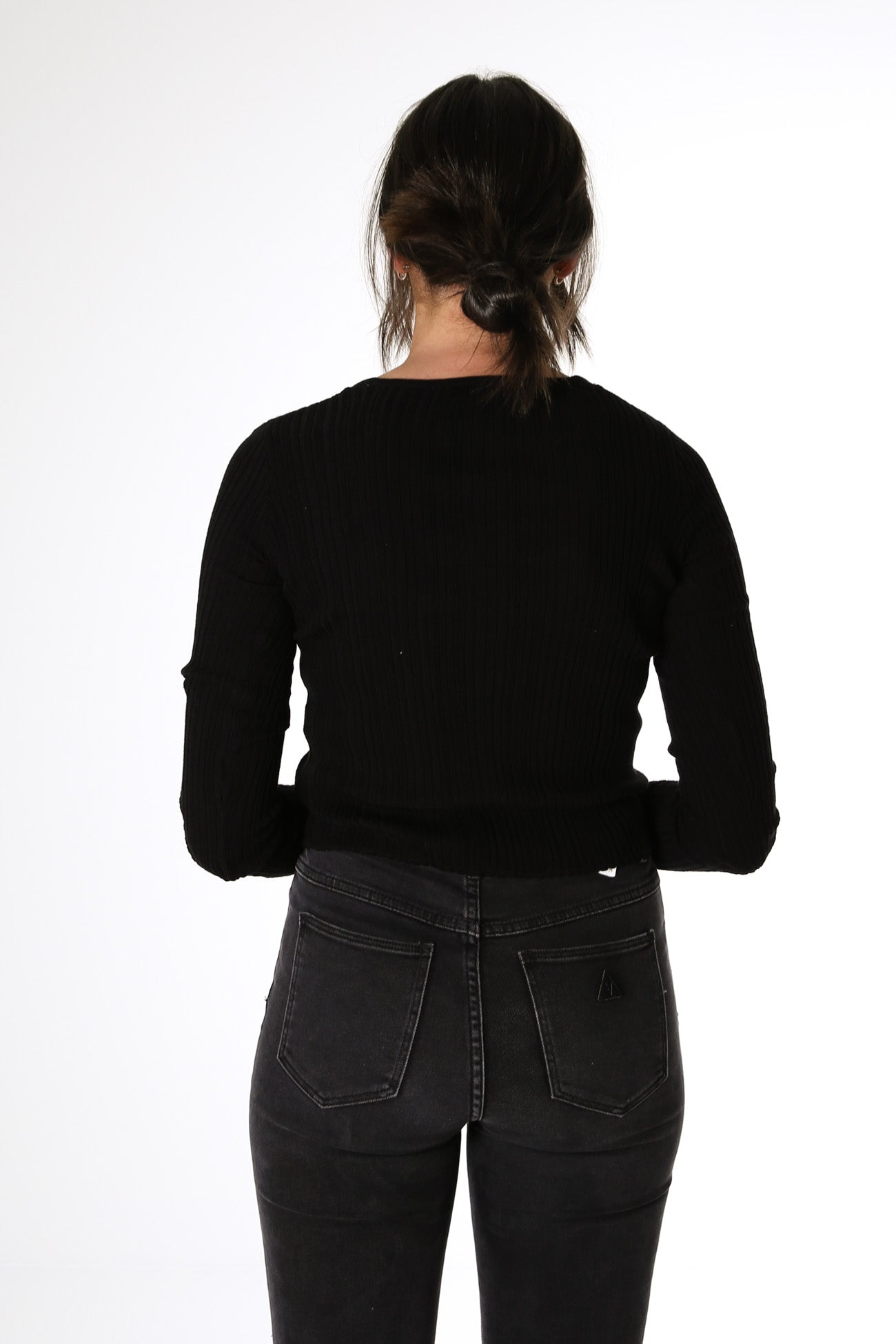 Lindsay Rib Top Black