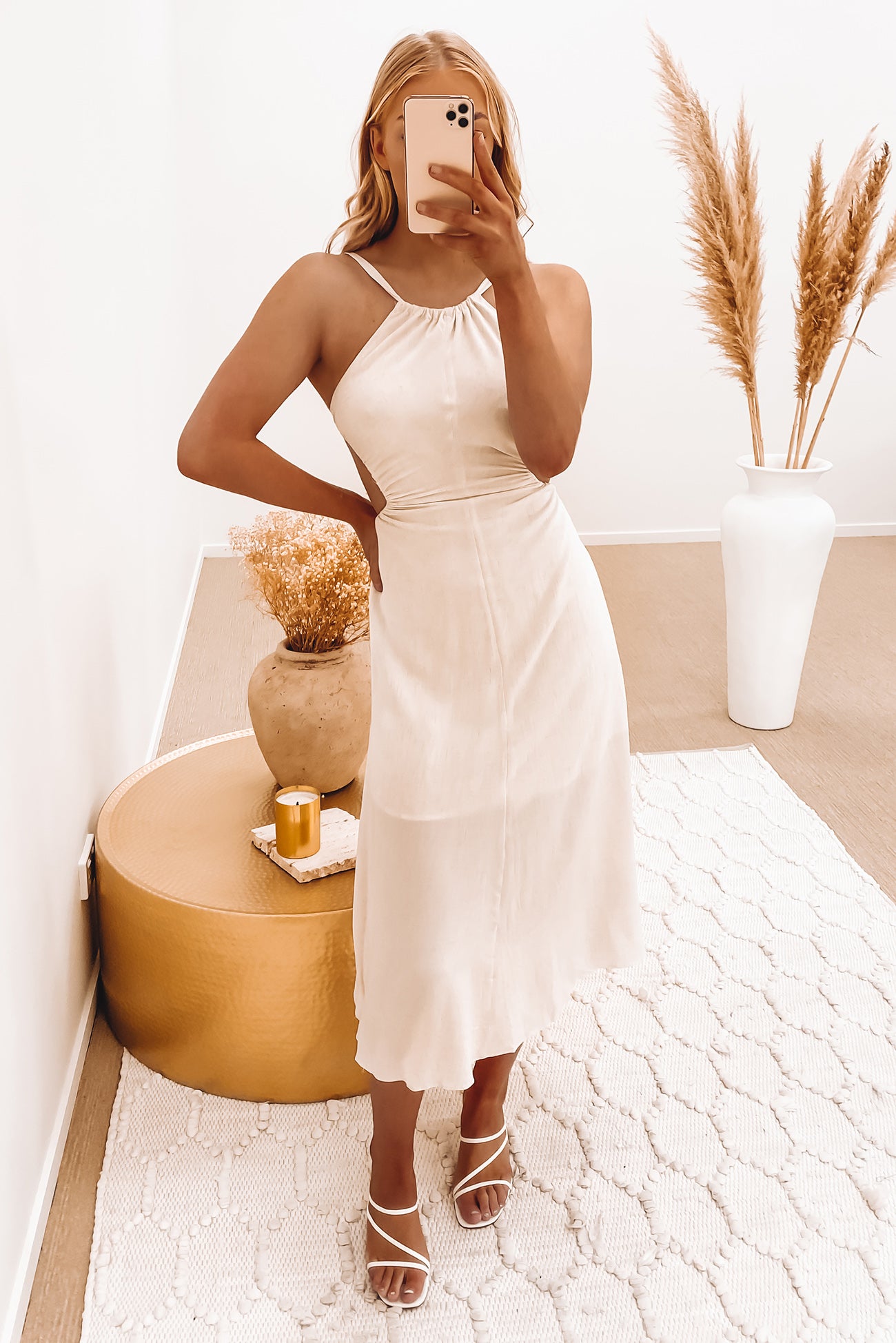 Lisette Midi Dress Beige