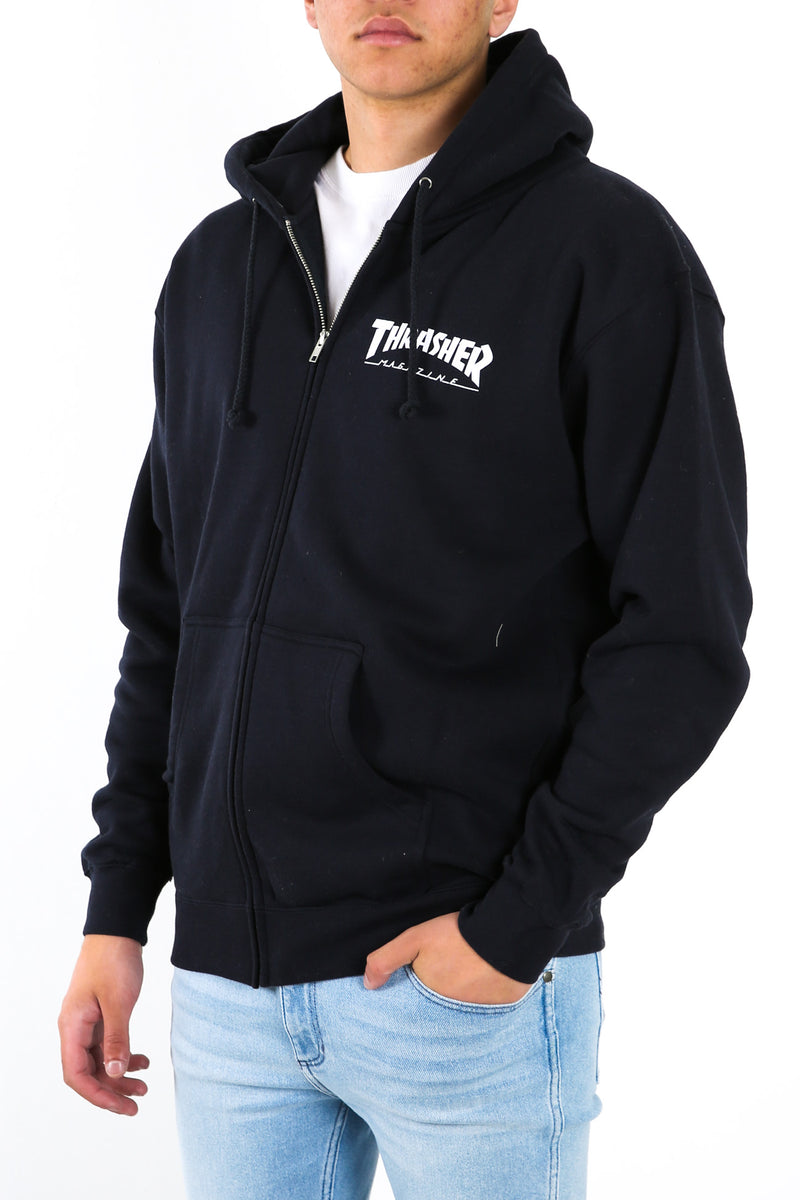 Logo Zip Hood Navy