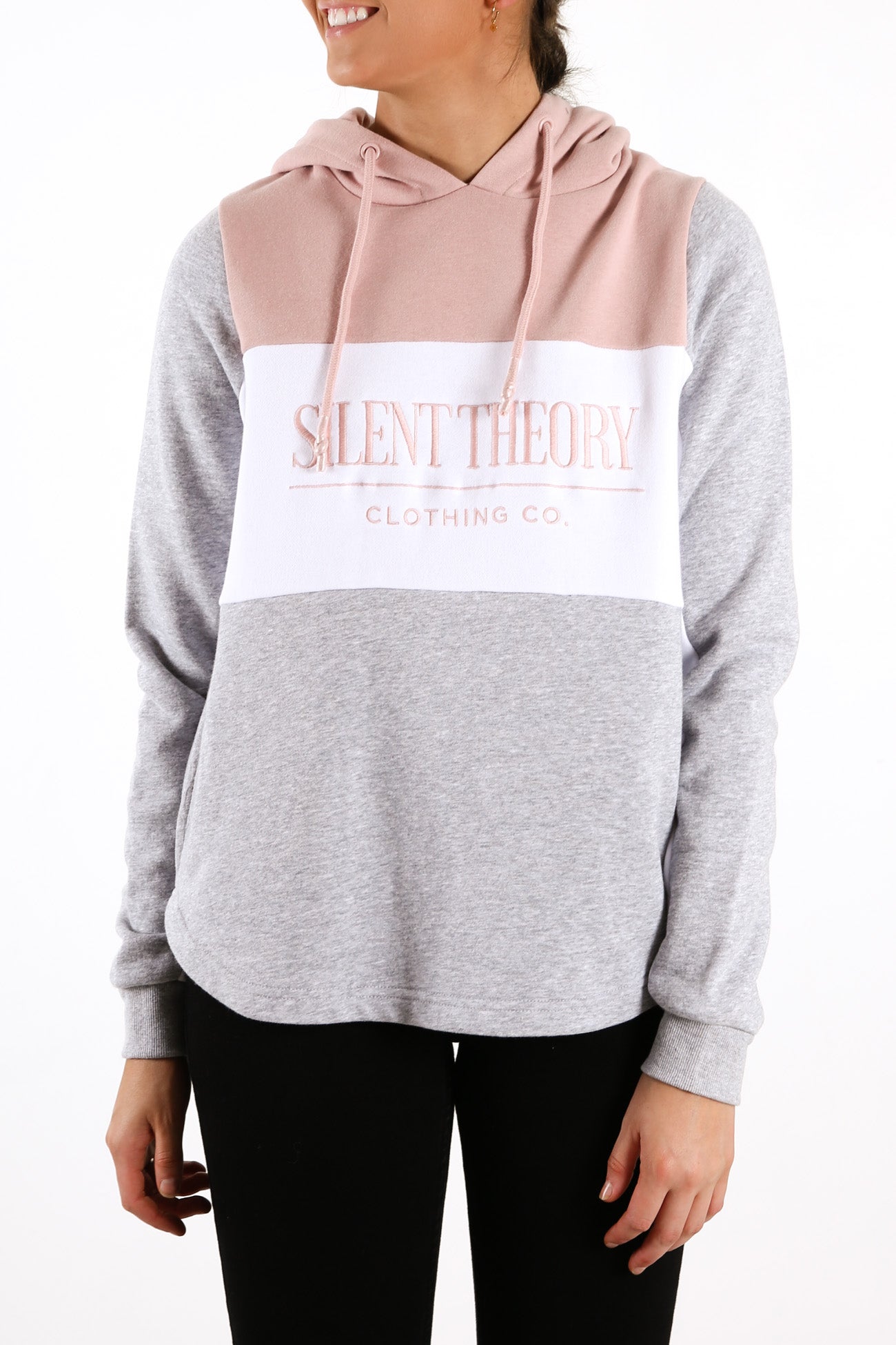 Lover Panelled Hoody Pink