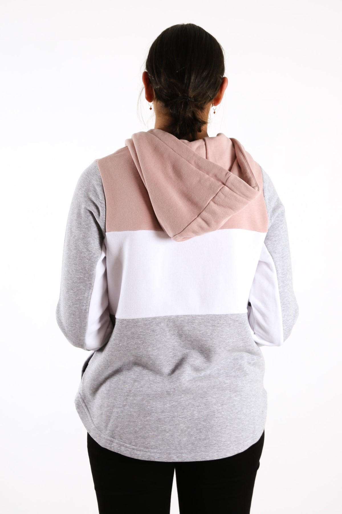Lover Panelled Hoody Pink