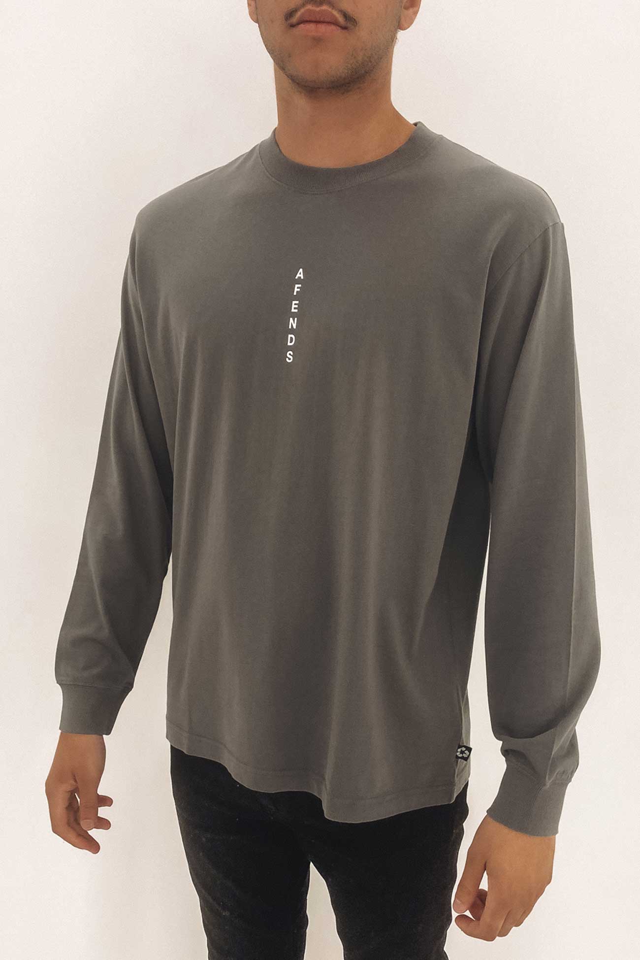 Luxury Recycled Long Sleeve Tee Steel