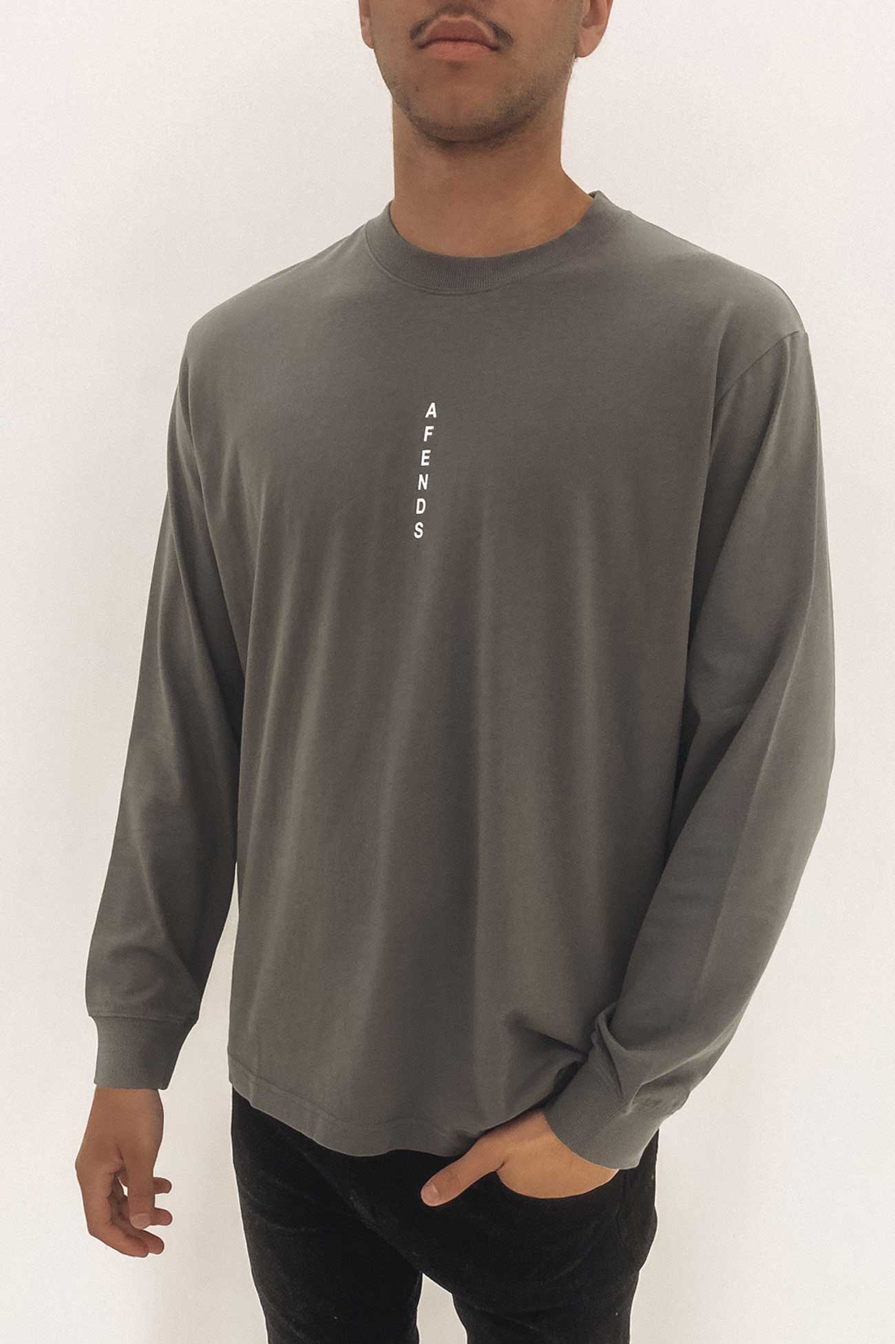 Luxury Recycled Long Sleeve Tee Steel