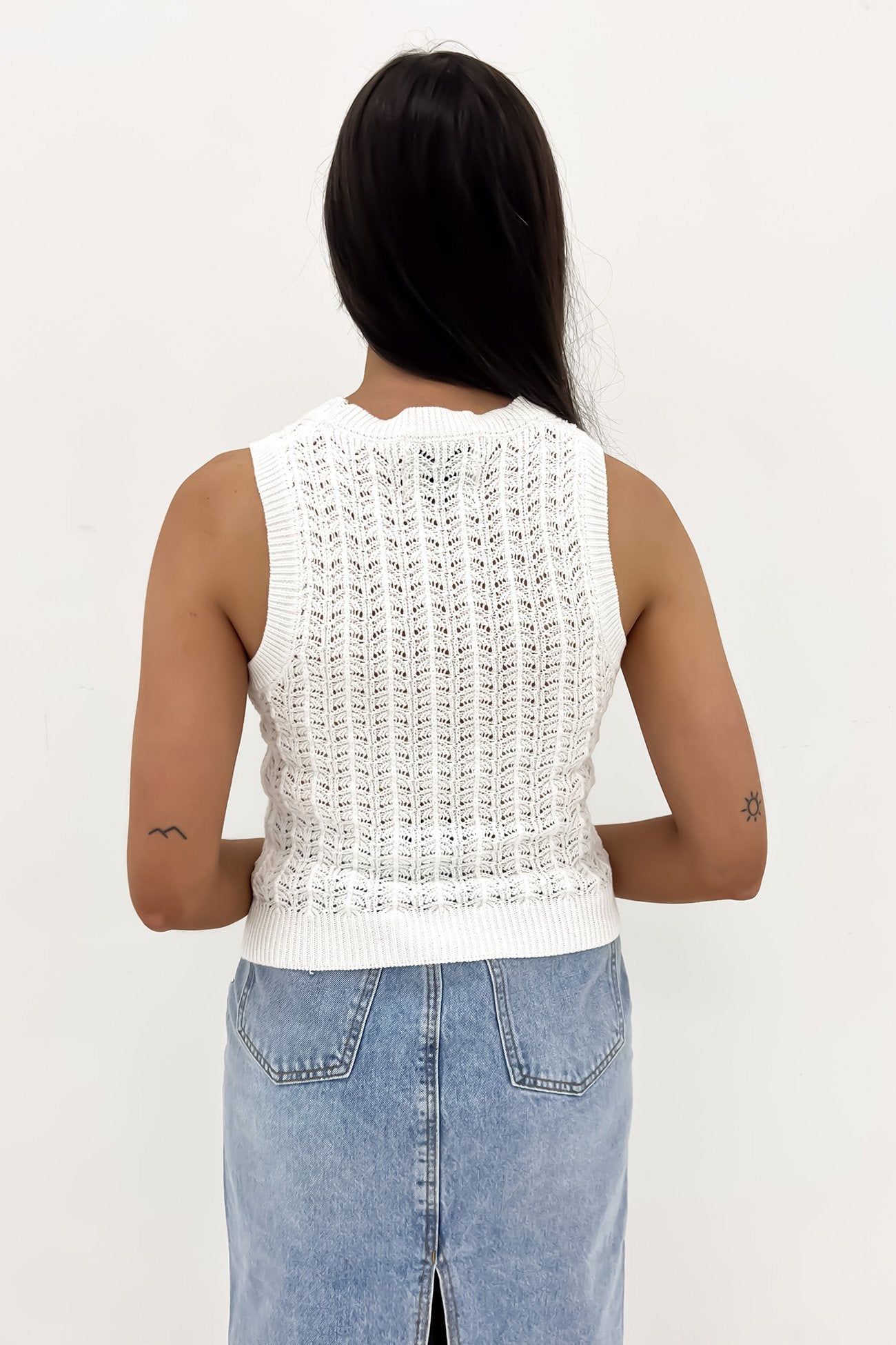 Mabel Crochet Top White