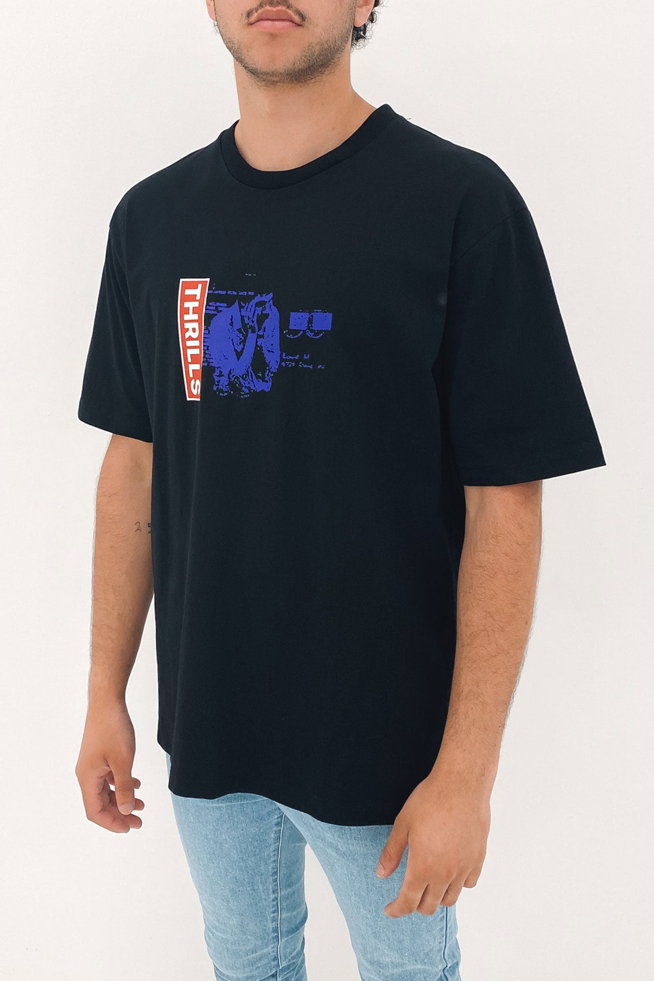 Meantime Oversize Fit Tee Black
