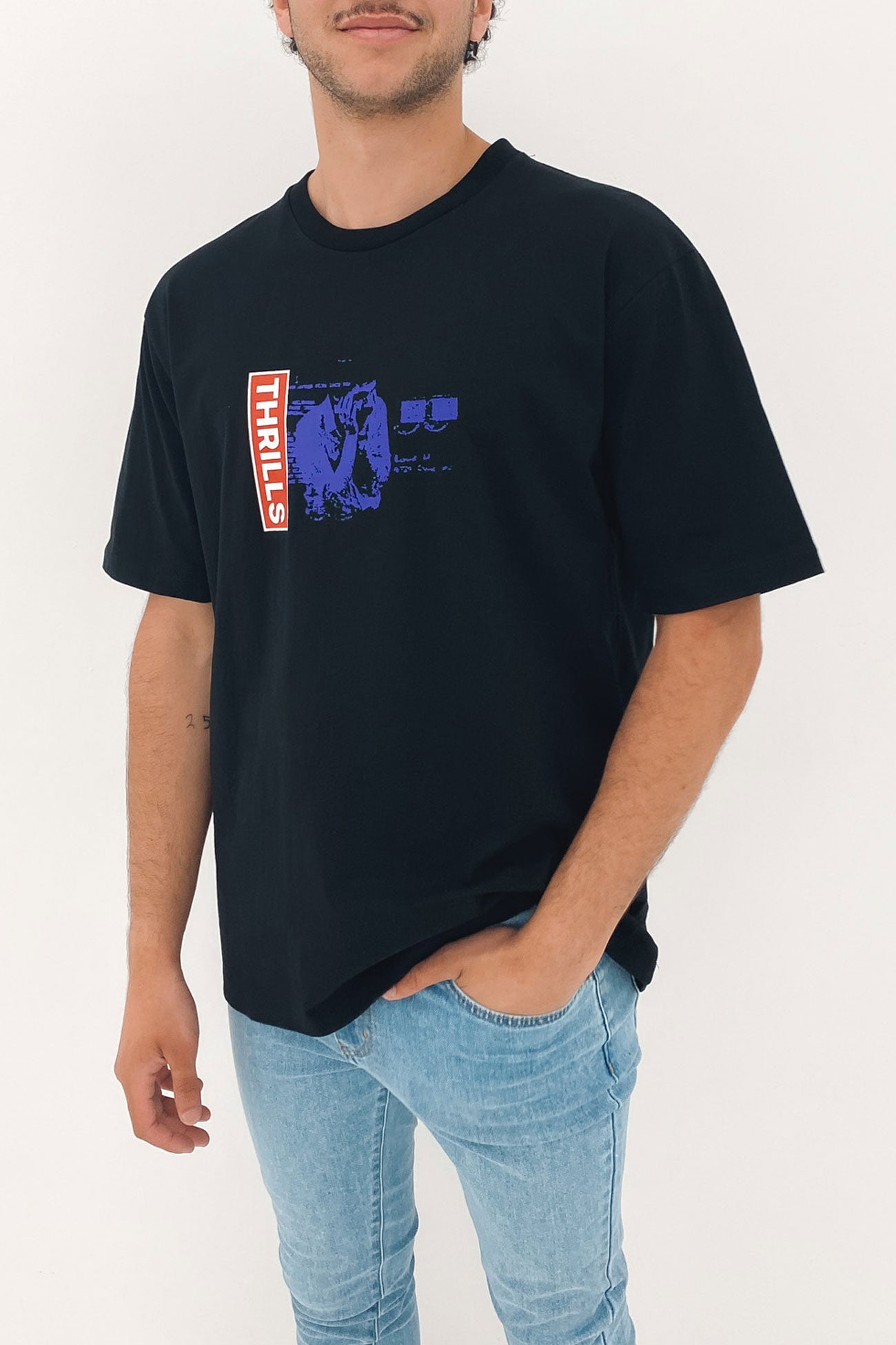 Meantime Oversize Fit Tee Black