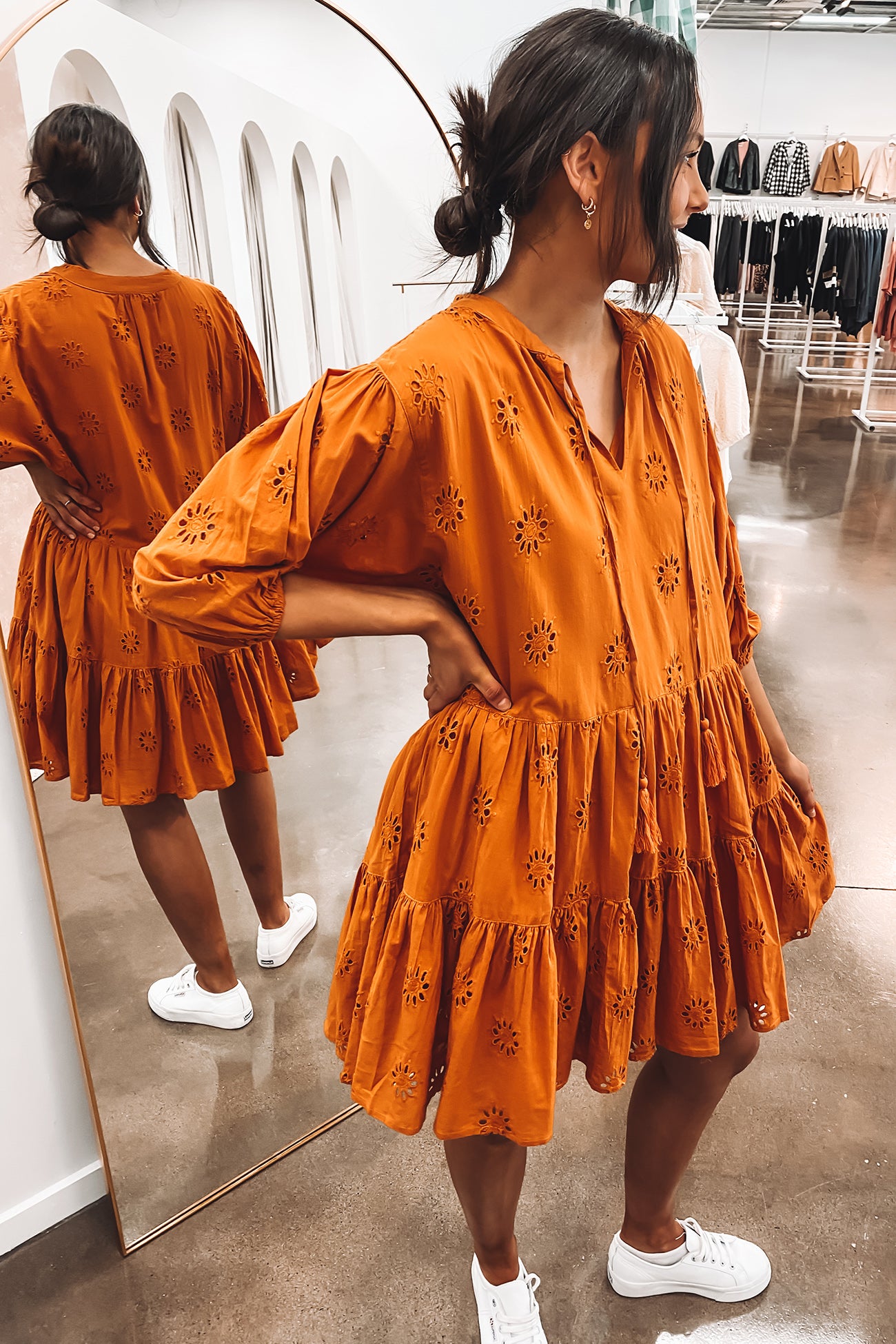 Megan Mini Dress Rust