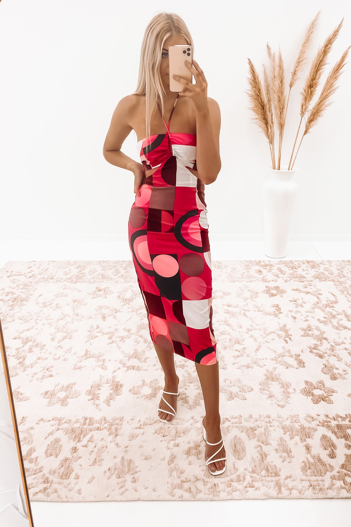 Melinda Midi Dress Pink Jean Jail