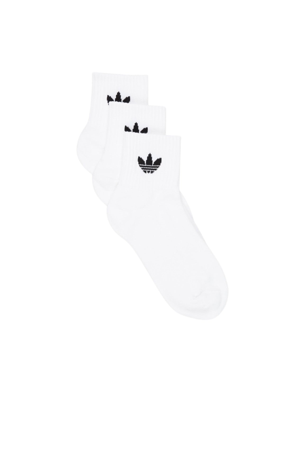 Mid Cut Ankle Socks 3 Pairs White