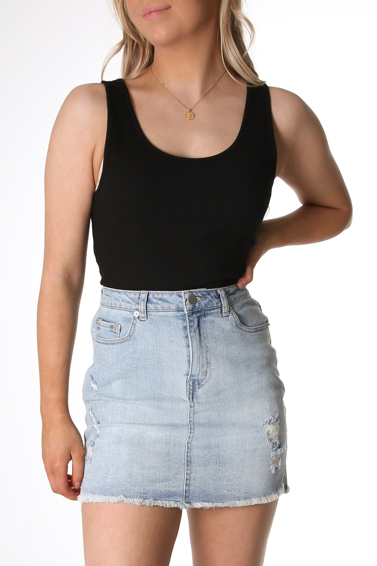 Mimi Rib Tank Black