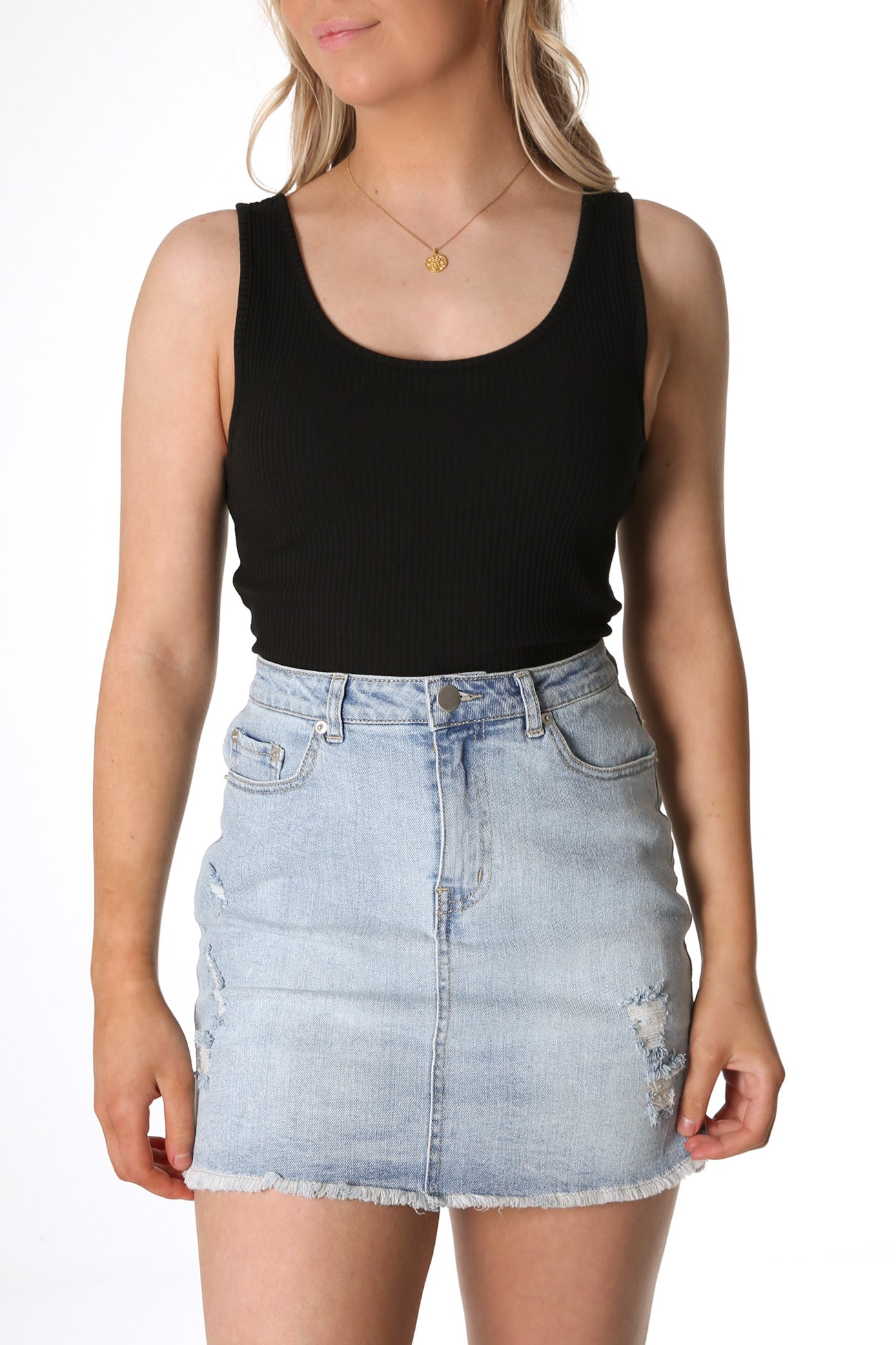 Mimi Rib Tank Black