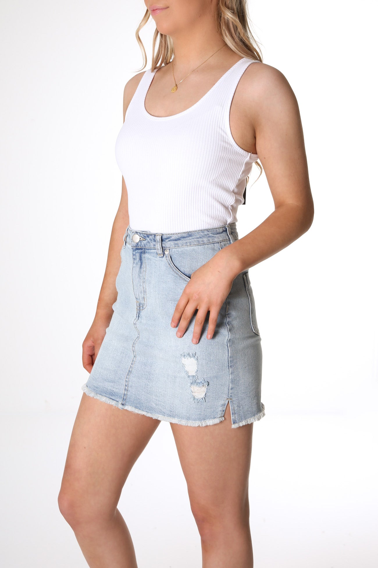 Mimi Rib Tank White