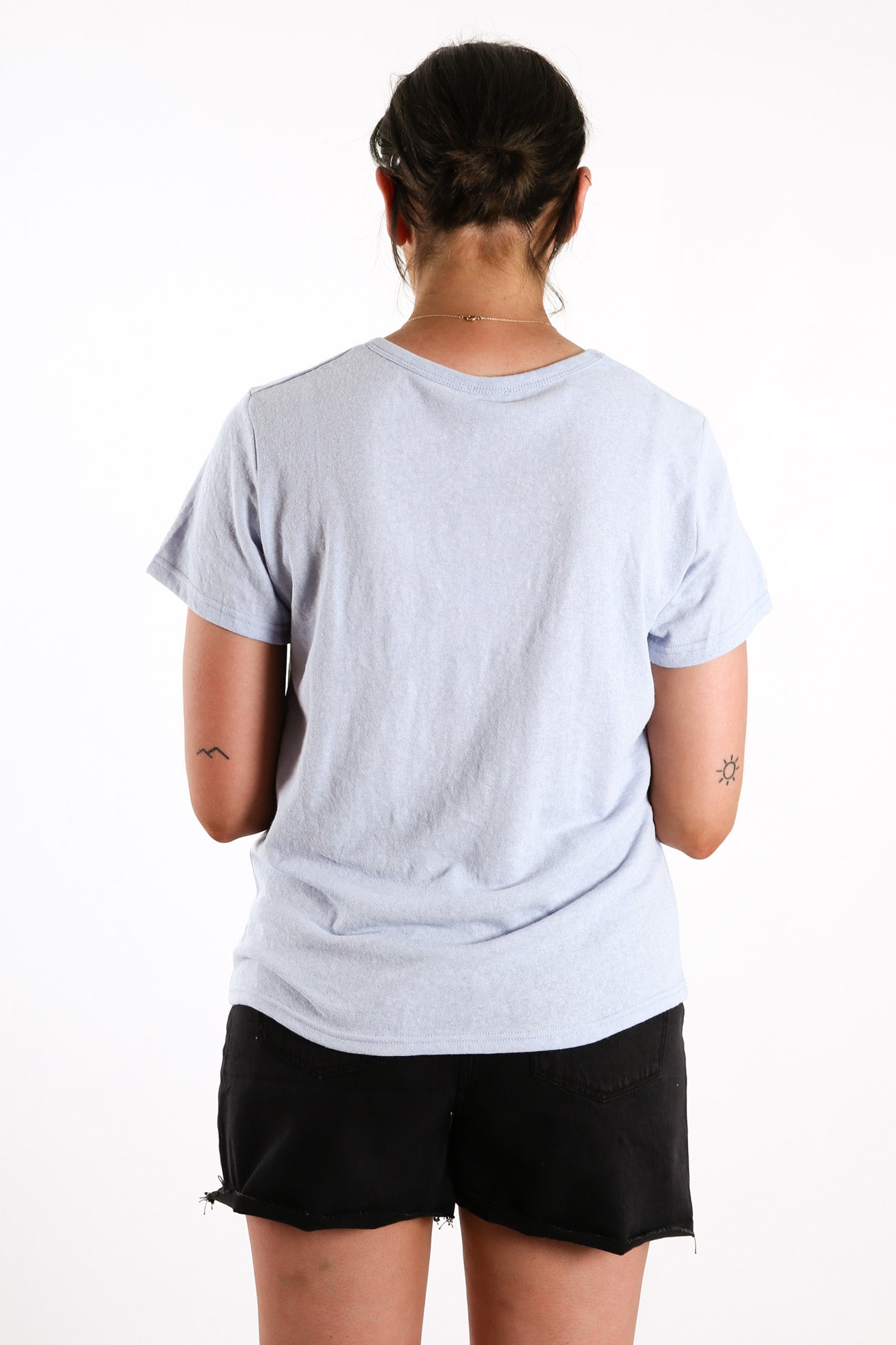 Mini Embroidered Femme Tee Sky Blue