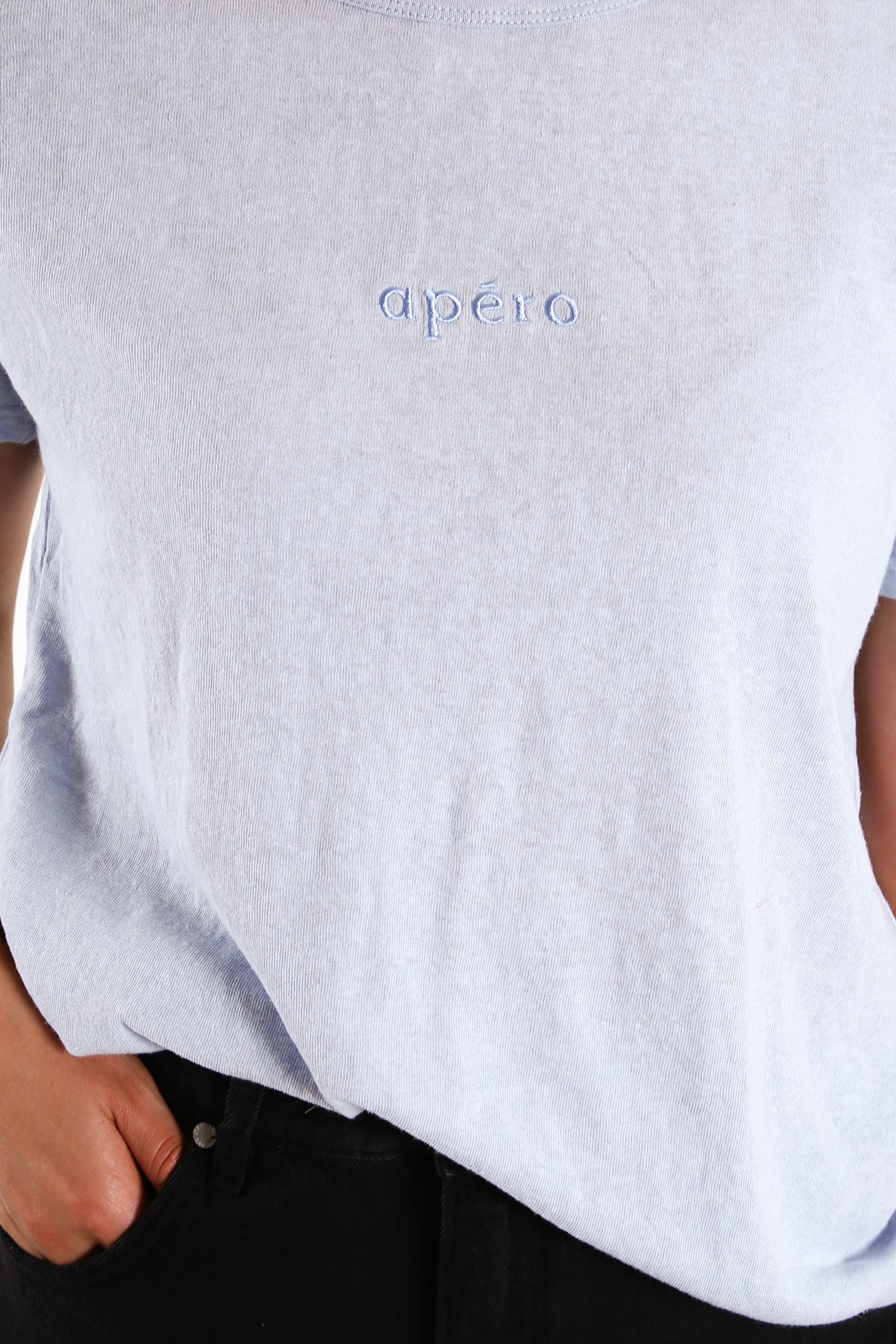 Mini Embroidered Femme Tee Sky Blue
