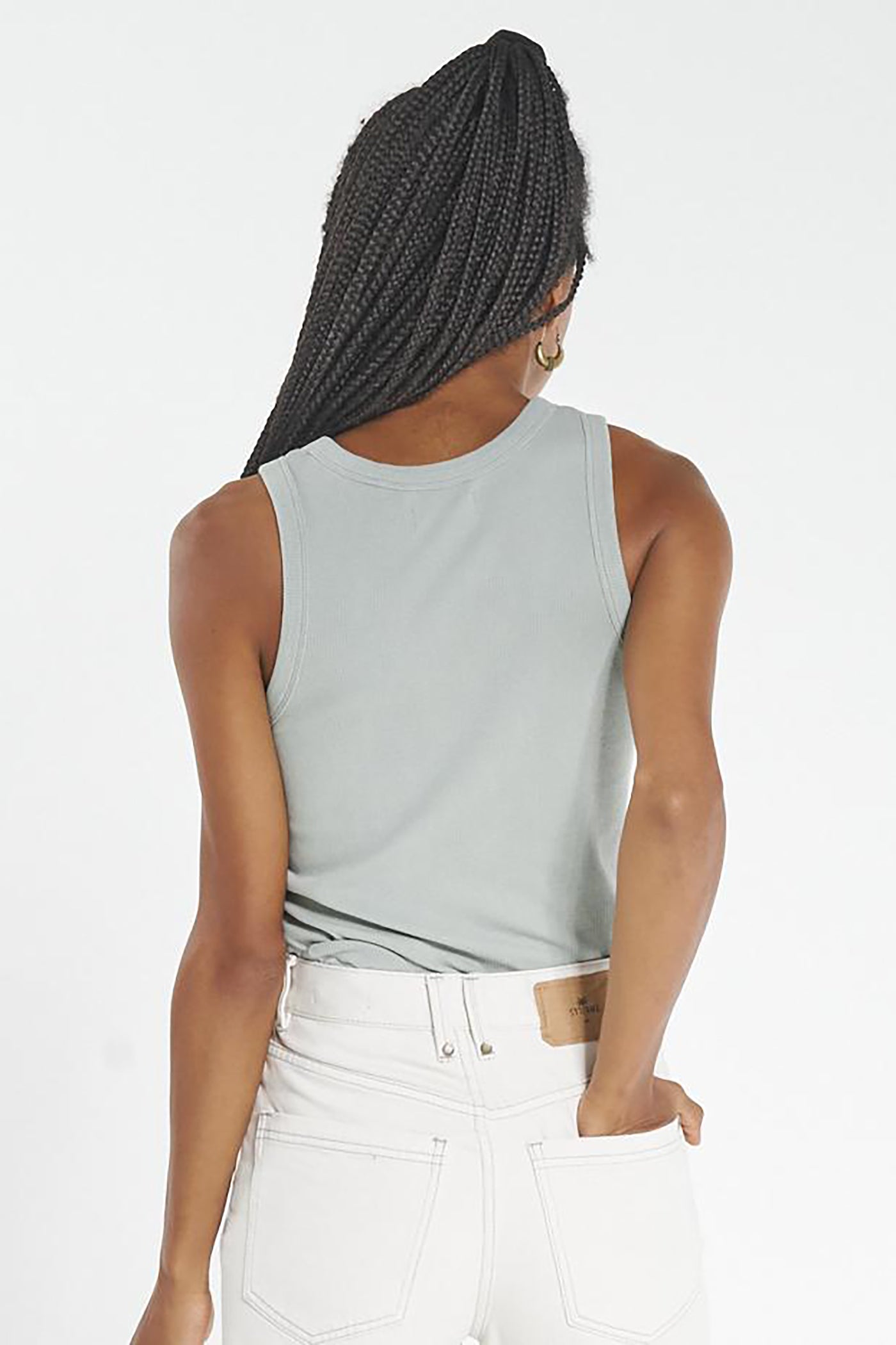 Minimal Thrills Racer Front Tank Eucalyptus