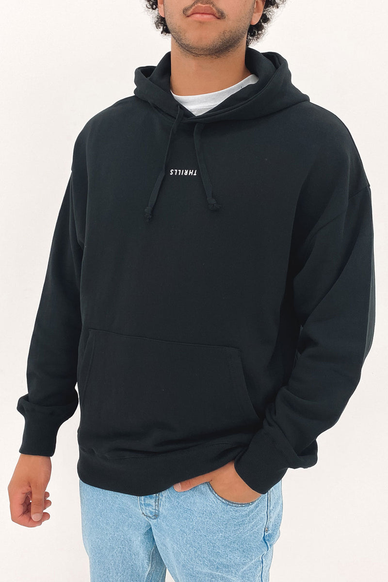 Minimal Thrills Slouch Pull On Hood Washed Black
