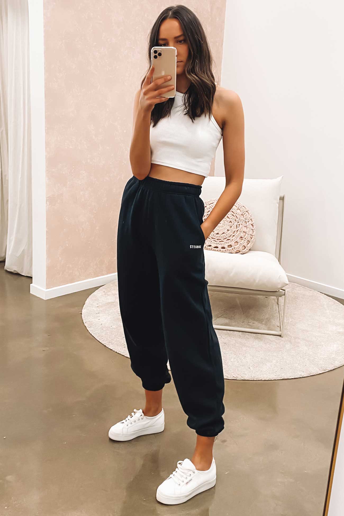 Minimal Thrills Track Pant Washed Black