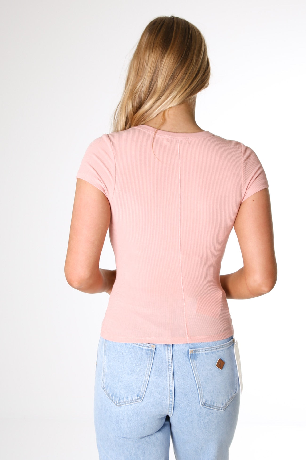 Monroe Rib Tee Pink Salt