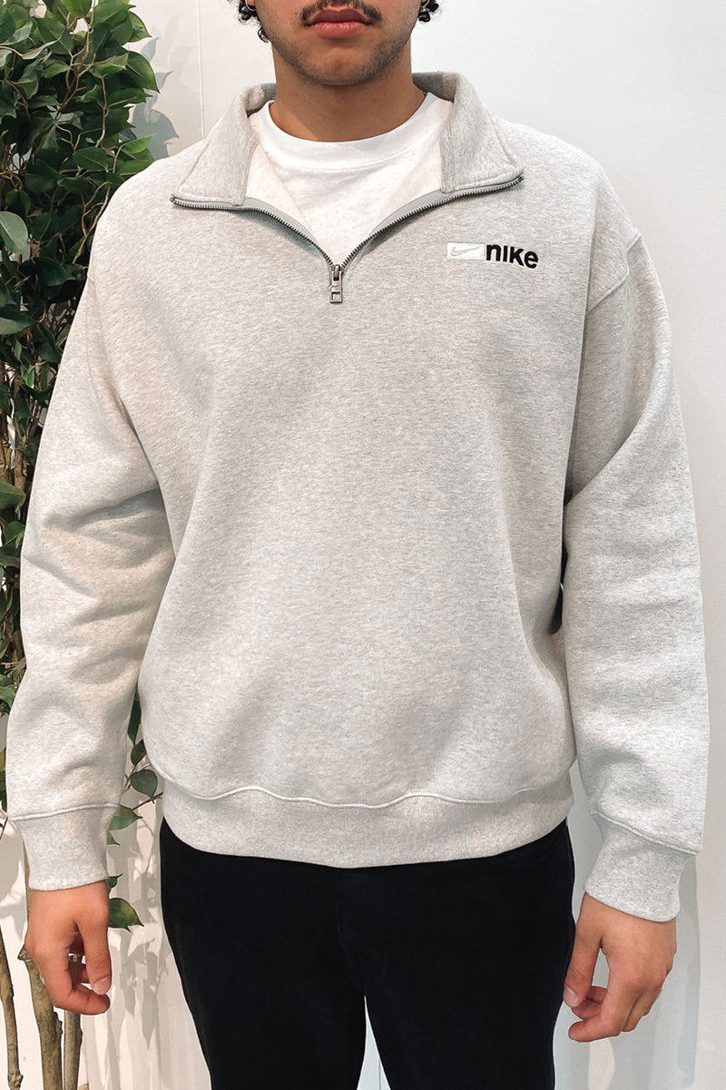 Nike SB 1 2 Zip Fleece Skate Pullover Grey Heather Jean Jail