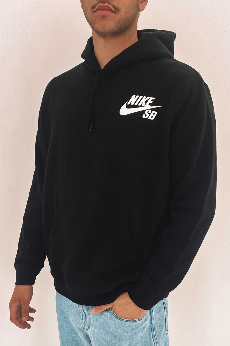 Nike SB Icon Pullover Skate Hoodie Black Jean Jail