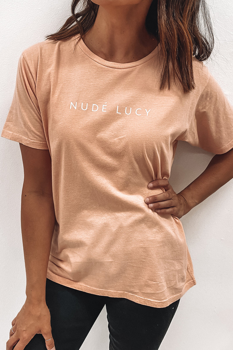 Nude Lucy Washed Slogan Tee Nude