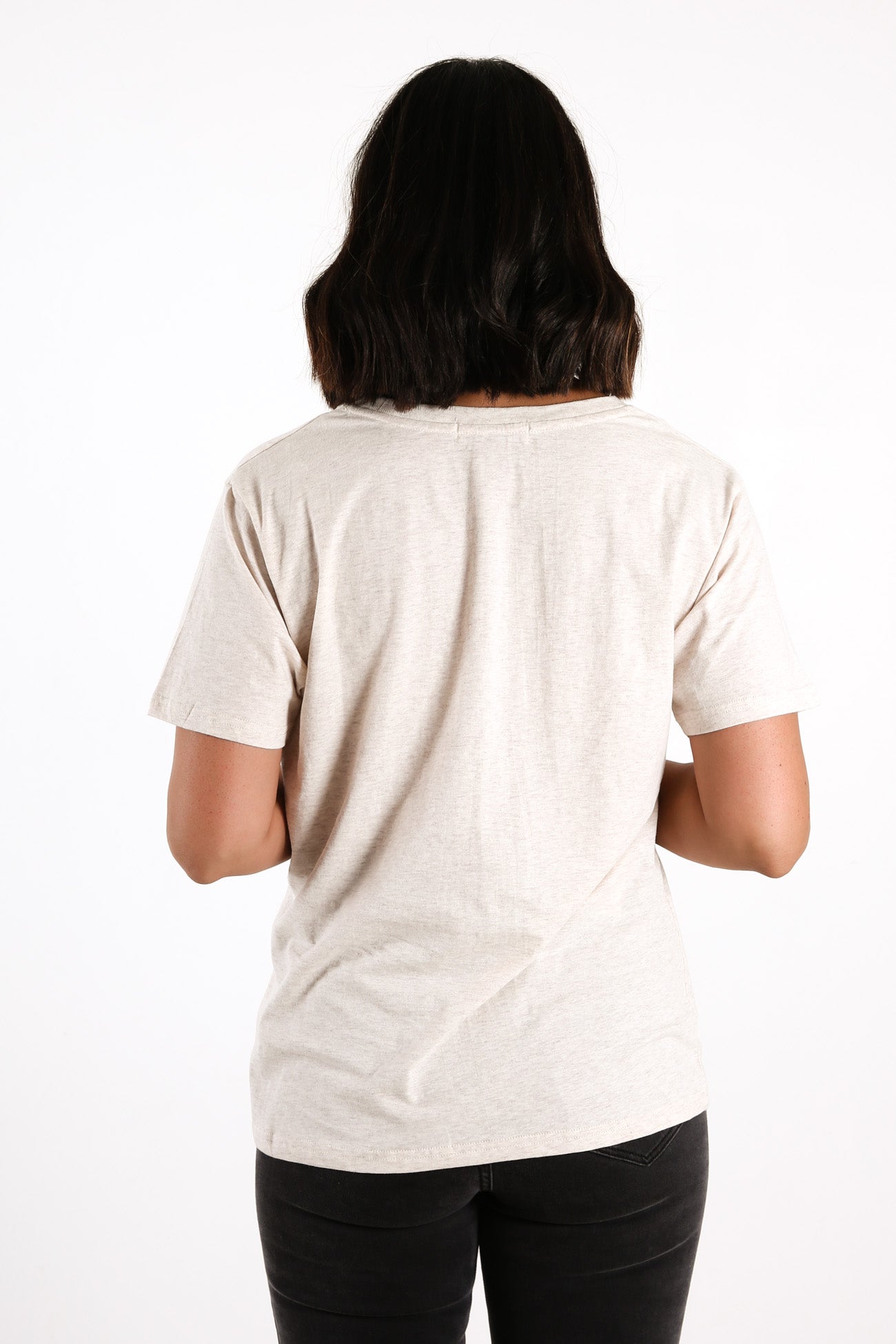 Nude Lucy Slogan Tee Cream Marle