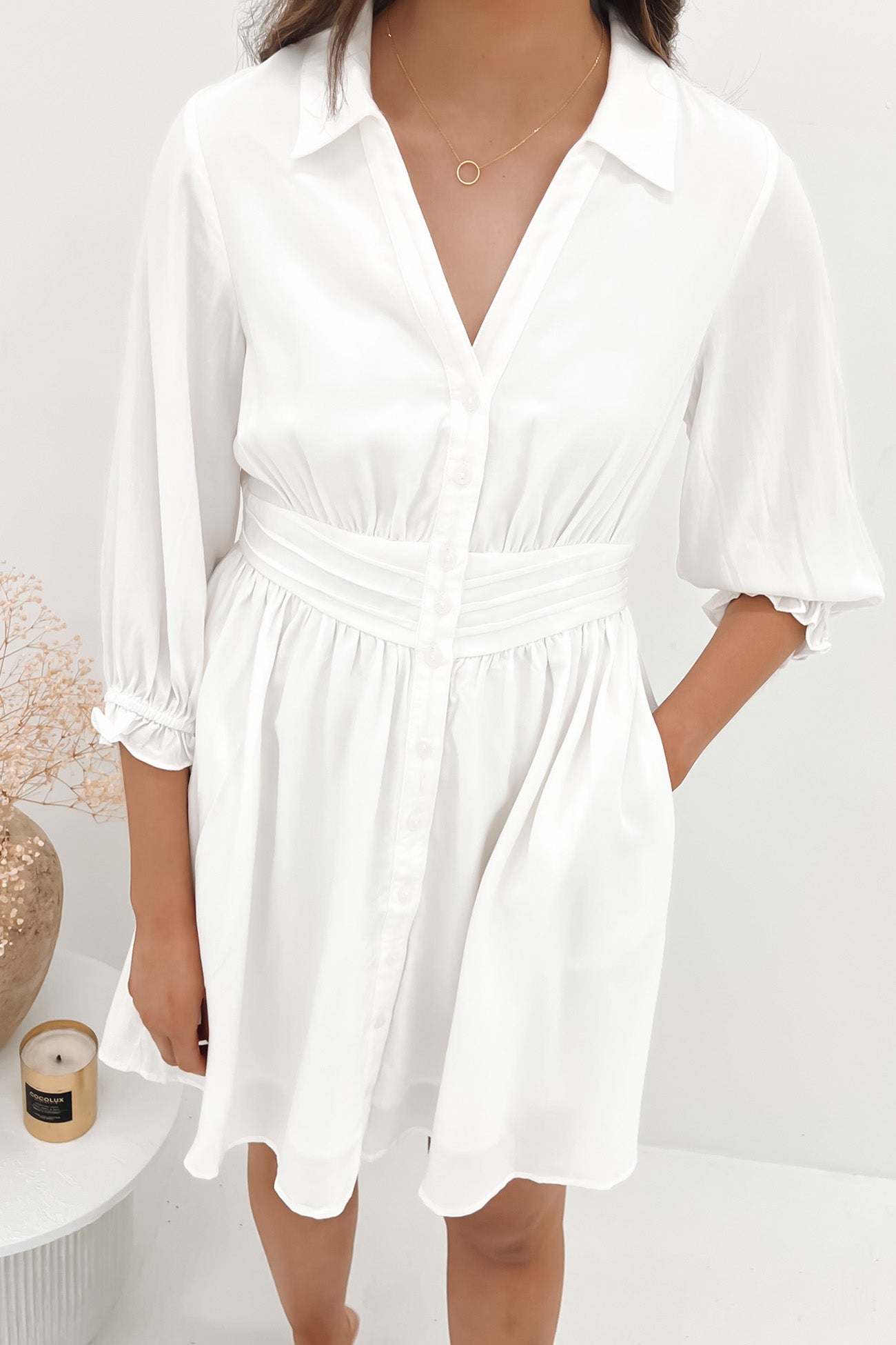 Olivette Mini Dress White