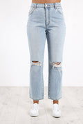 Original Straight Jean Sunbleach Worn
